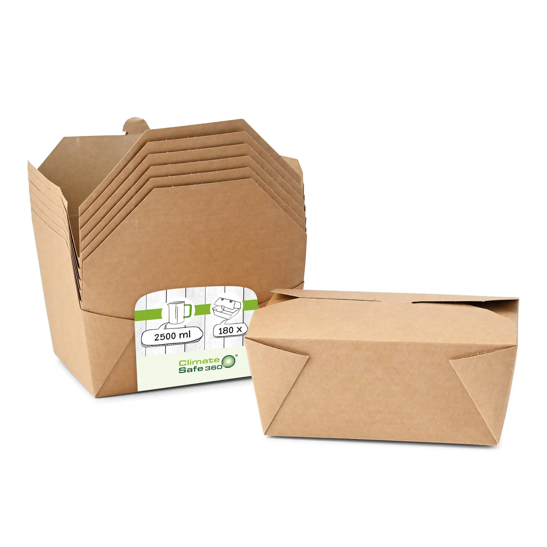 Boîtes à emporter en carton 2500 ml, marron Boîtes à emporter en carton 2500 ml, marron