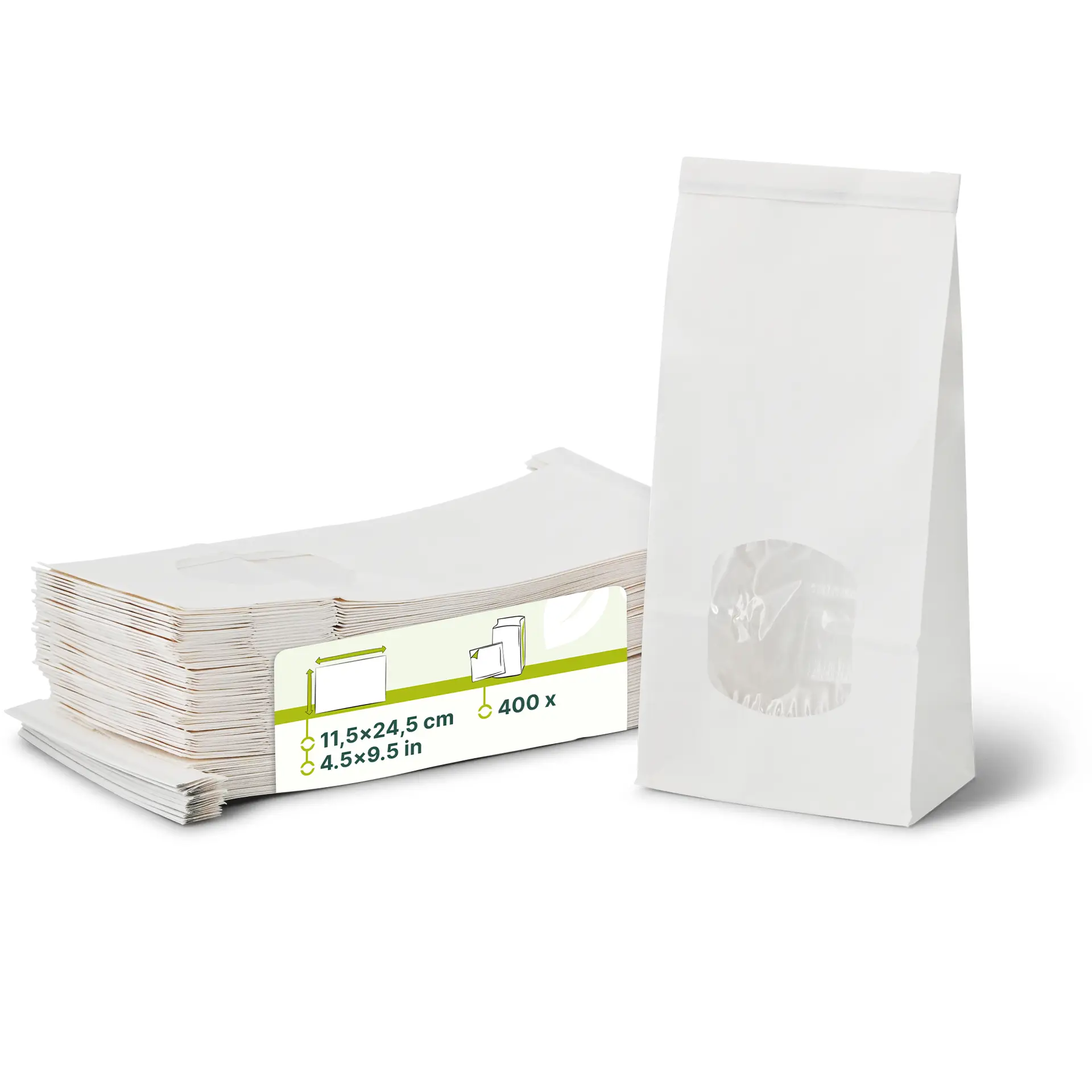 Sac SOS kraft blanc M, fenêtre PP et fermeture, 11,5 x 7 x 24,5 cm Sac SOS kraft blanc M, fenêtre PP et fermeture, 11,5 x 7 x 24,5 cm