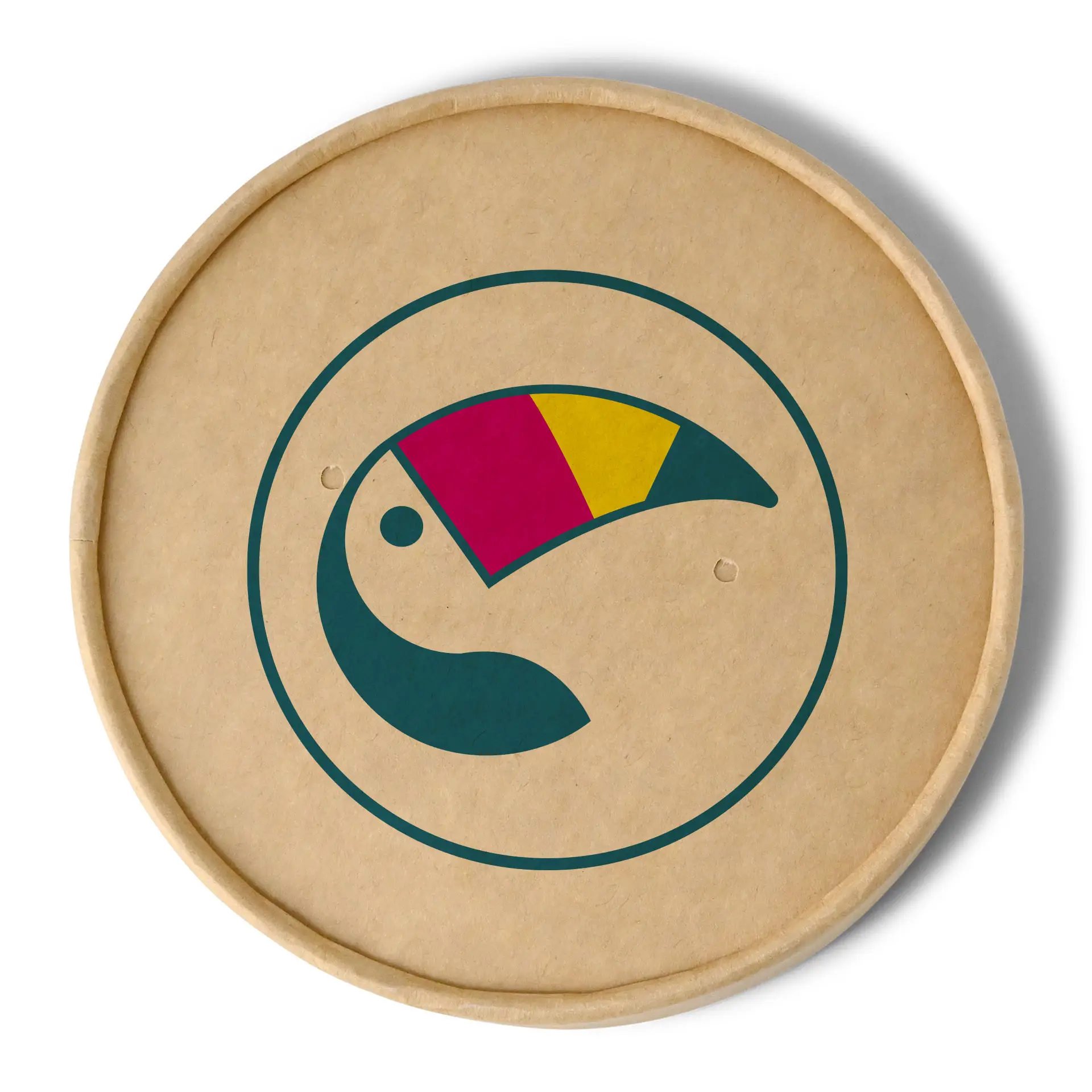 Couvercles à membrane imprimés pour gobelets à soupe, ⌀ 115 mm, brun, revêtement PE Couvercles à membrane imprimés pour gobelets à soupe, ⌀ 115 mm, brun, revêtement PE