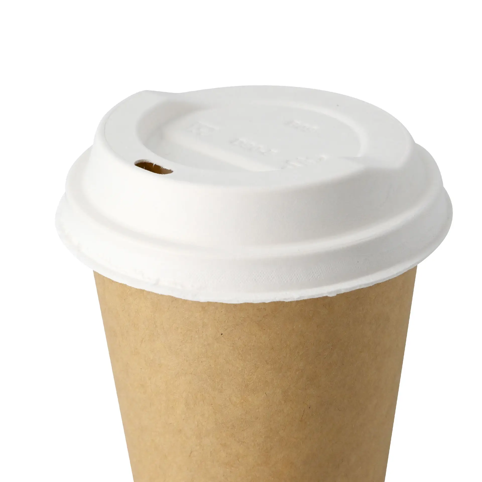 Couvercle en carton Ø 90 mm, blanc, avec ouverture pour boire Couvercle en carton Ø 90 mm, blanc, avec ouverture pour boire