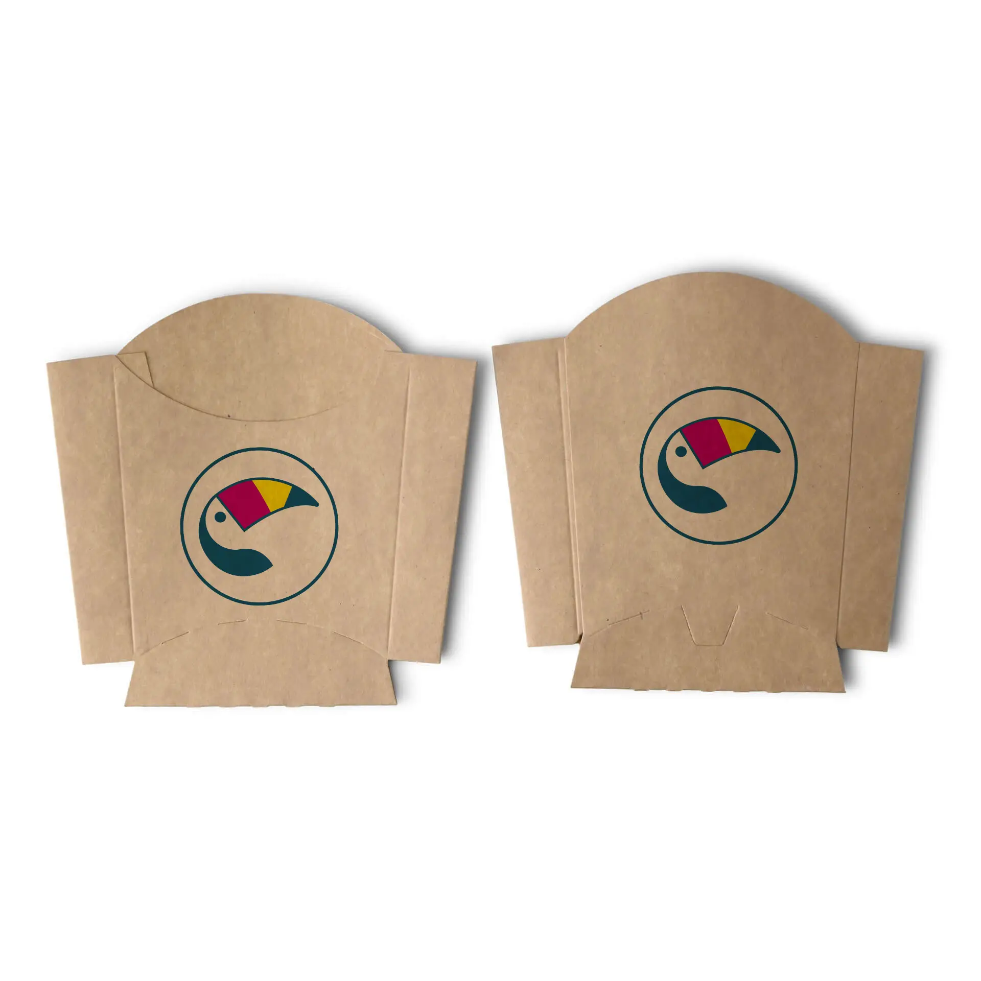 Pochettes à frites personnalisées avec logo, 8,5 x 5 x 9,5 cm, avec revêtement à base d’eau