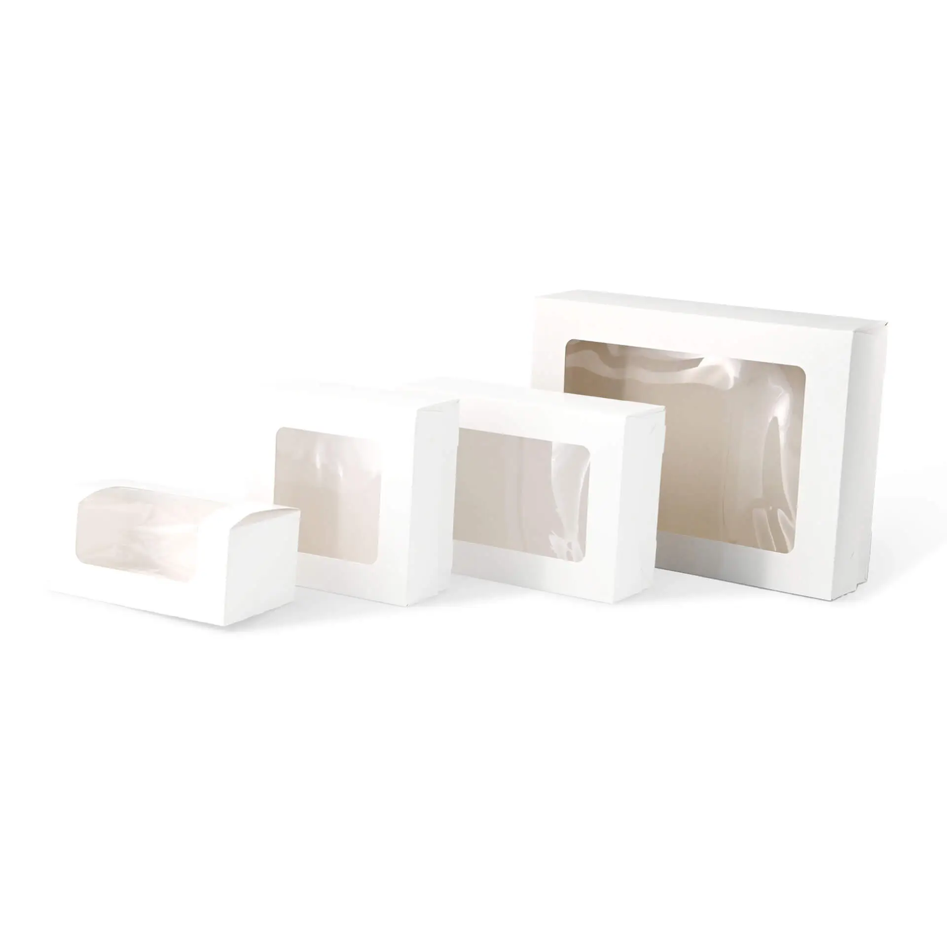 Boîtes à cupcakes (12 pièces), fenêtre en cellulose, blanches