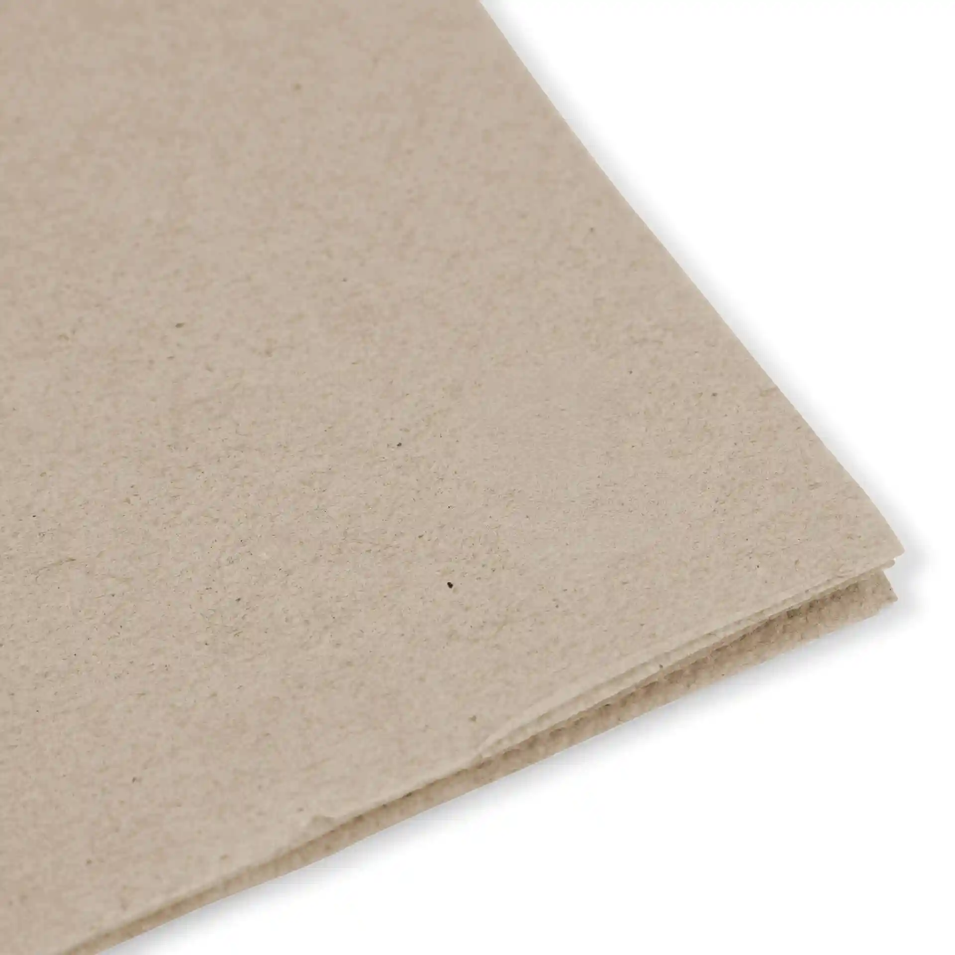 Image de serviettes en papier recyclé, carrées, 2 plis, non blanchies, avec un logo et un texte indiquant le contenu recyclé.