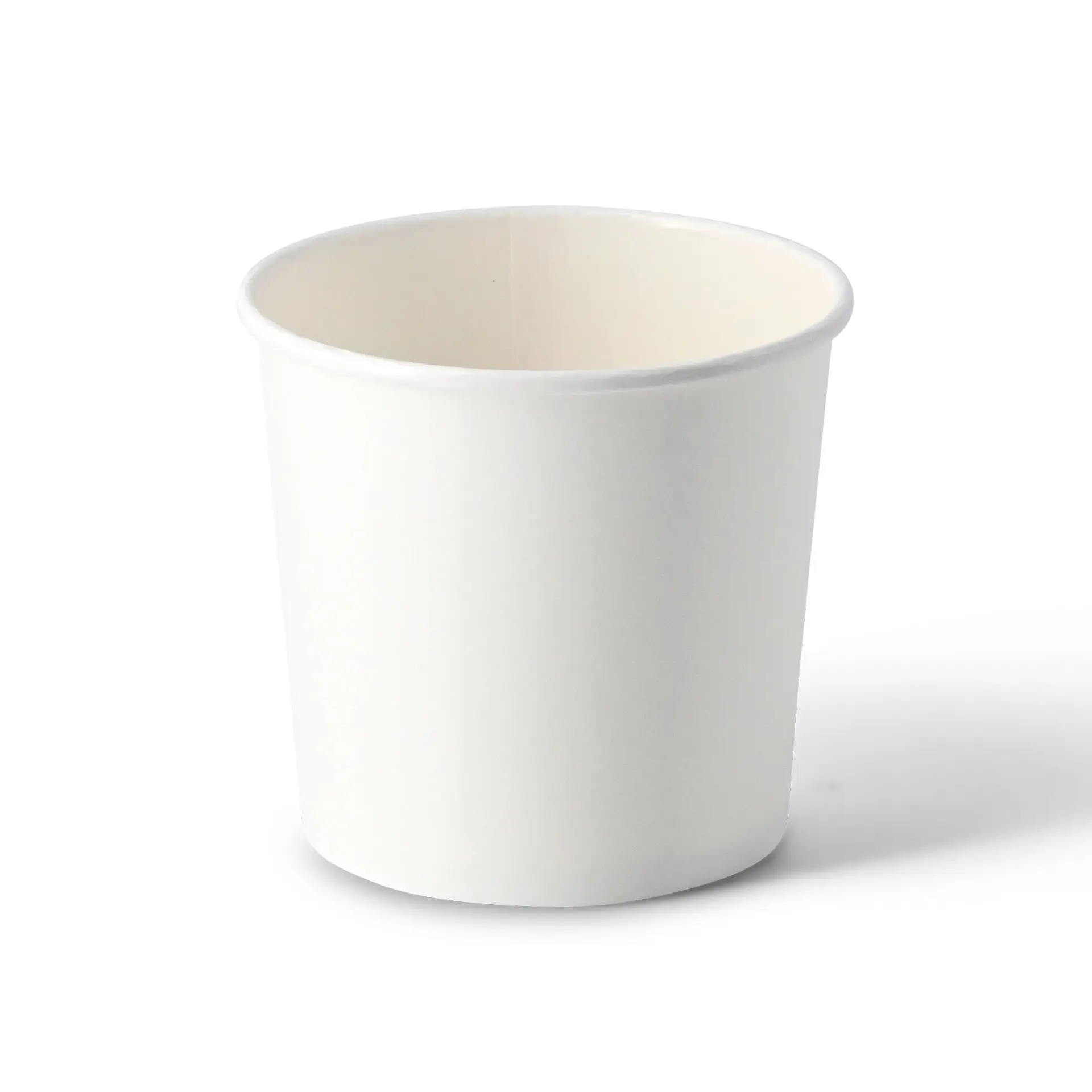 Bol de soupe biodégradable blanc en carton, 16 oz, avec un revêtement en PLA, adapté aux aliments chauds et froids.