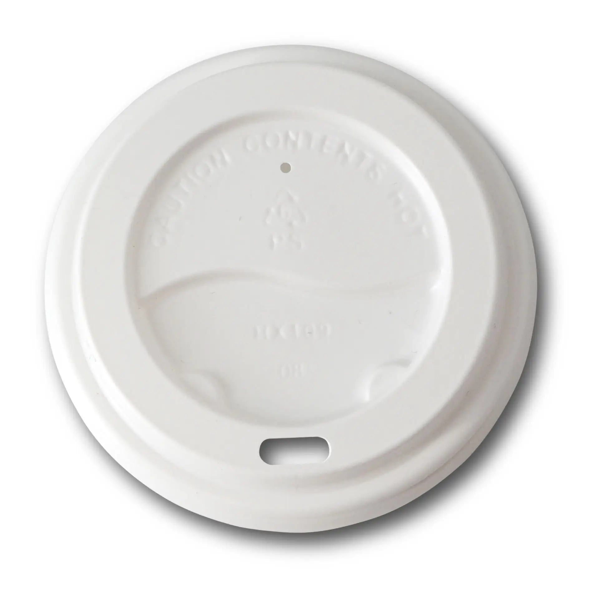 Couvercle en PS Ø 80 mm, blanc, avec ouverture pour boire con10038-01-1-ps-deckel-80-mm-weiss-trinkoeffnung-1