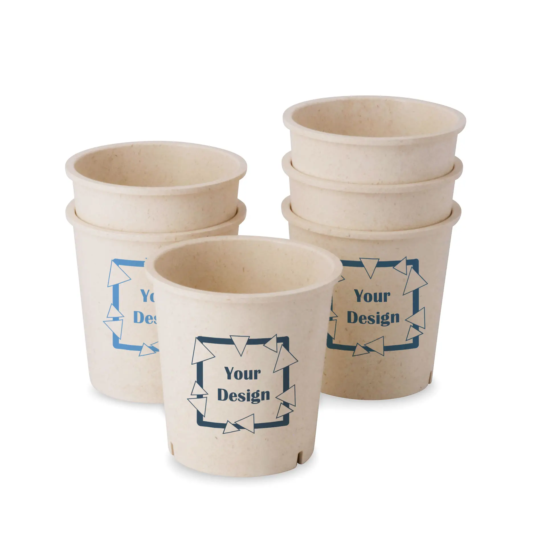 Pots à soupe réutilisable "merways Cup" cajou / blanc crème 400 ml, Ø 95 mm, personnalisable