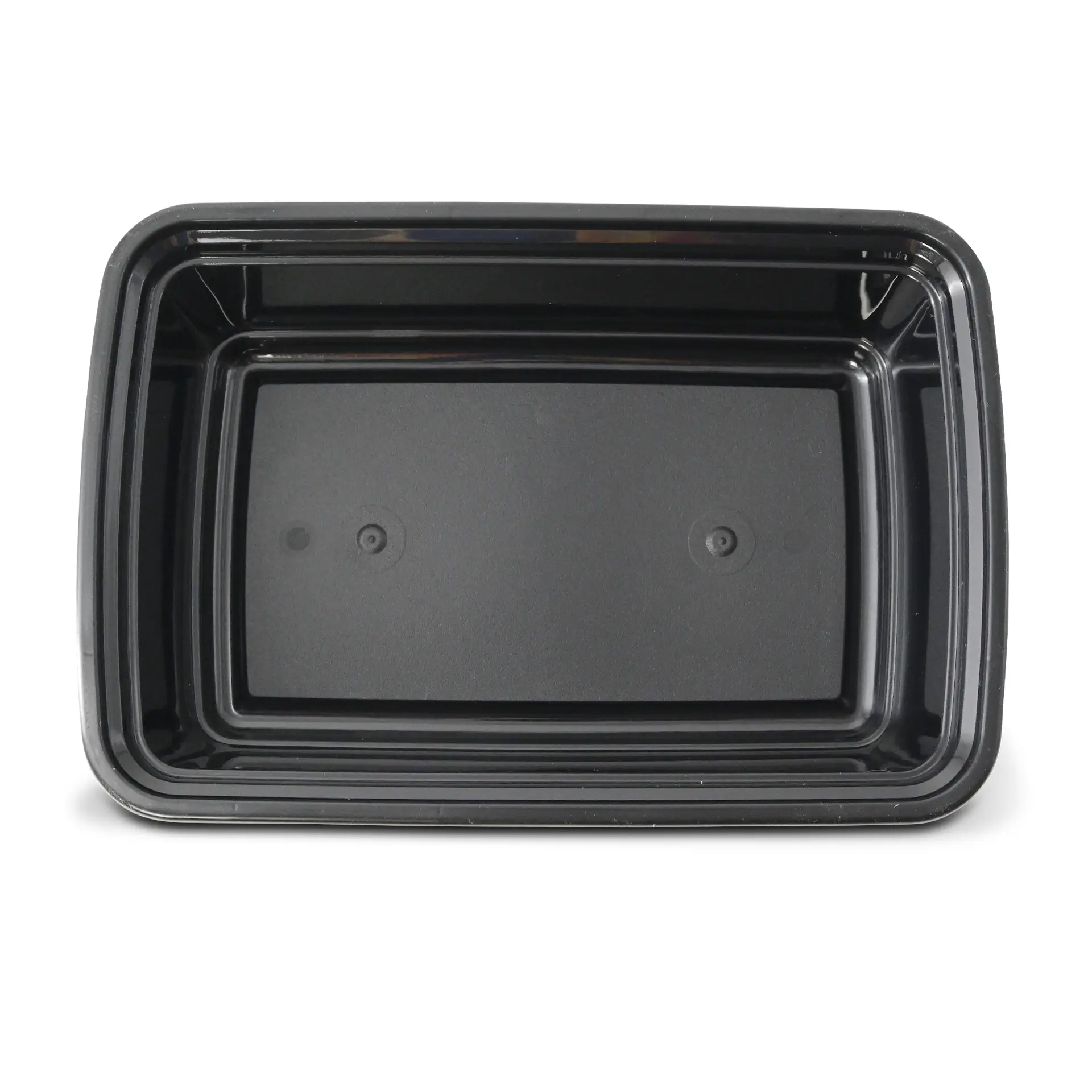 Conteneur alimentaire rectangulaire noir réutilisable, 700 ml, adapté pour les plats chauds et froids, compatible micro-ondes et lave-vaisselle.