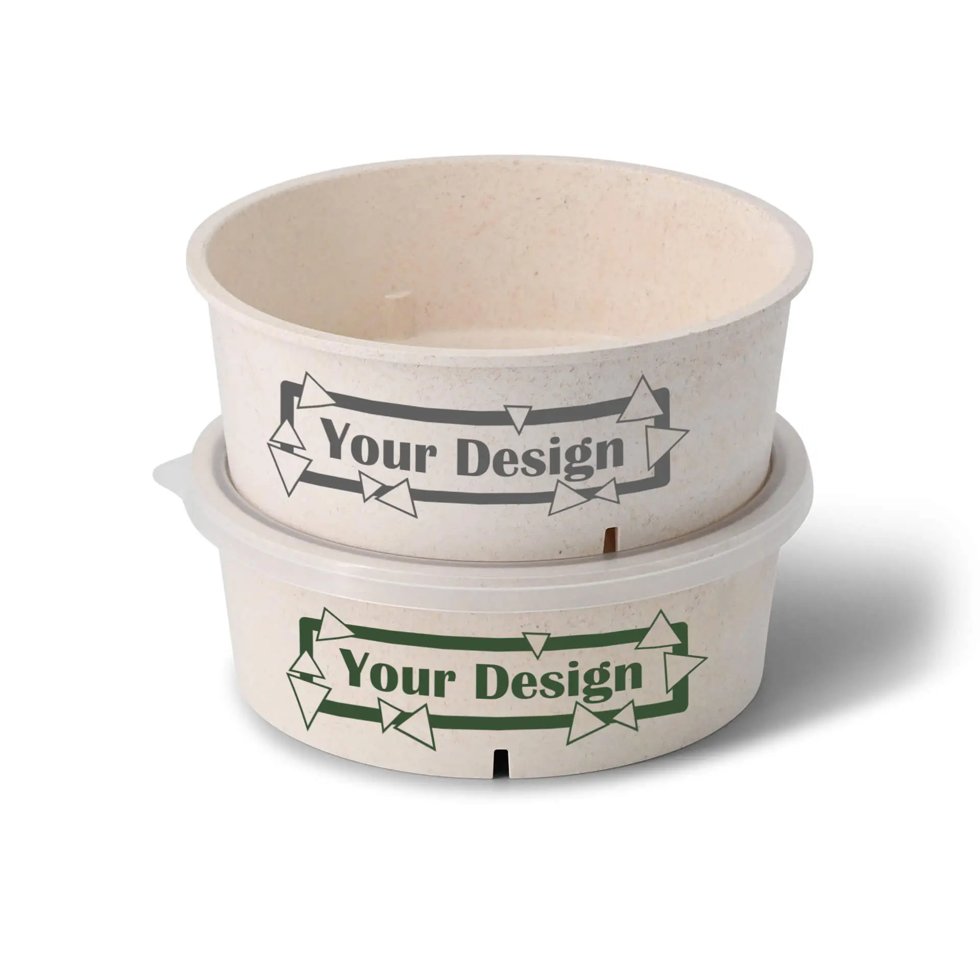 Bol réutilisable "merways Bowl" cajou / blanc crème 1000 ml, Ø 185 mm, personnalisable
