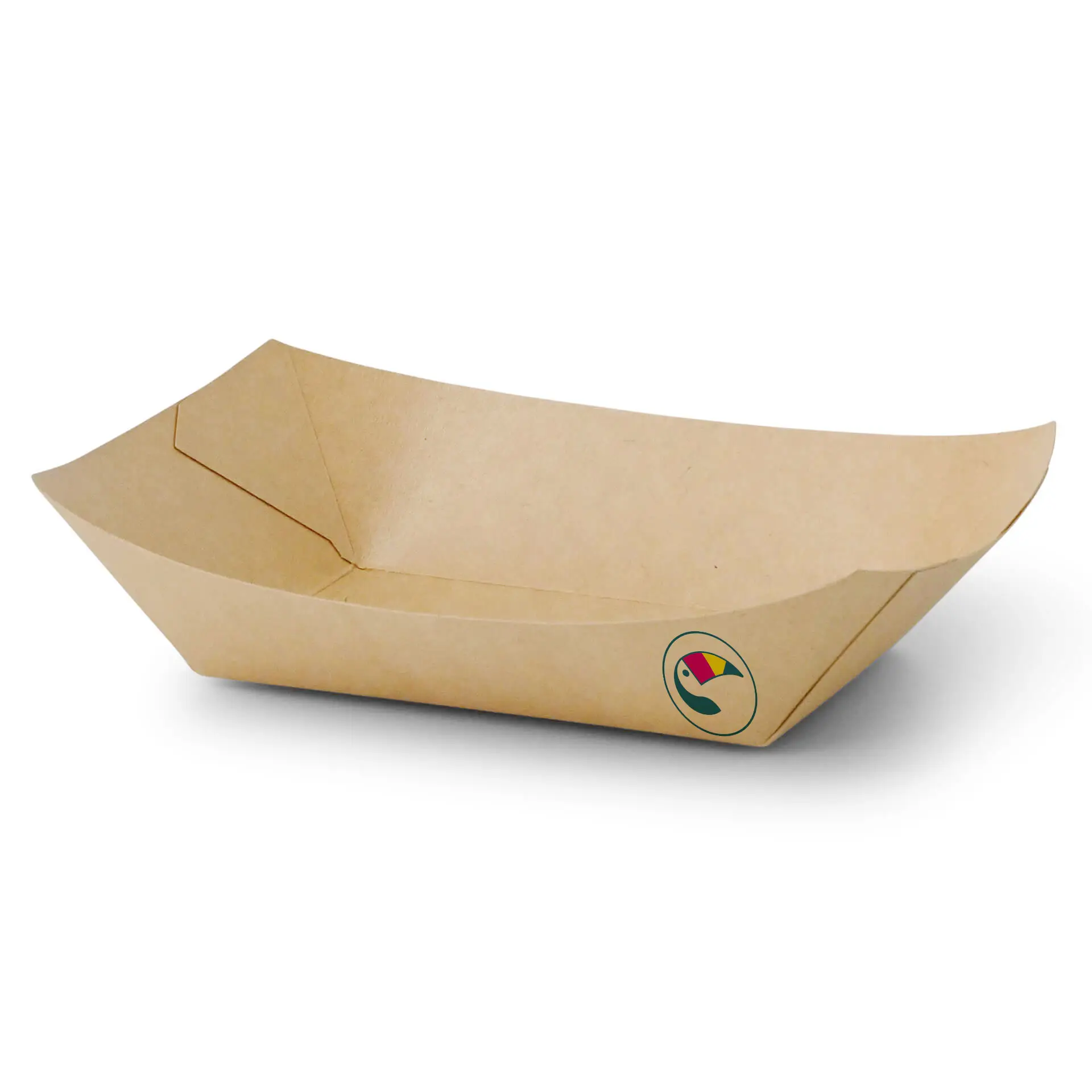 Barquette snack personnalisée, 500 ml / 20 oz, brun, avec revêtement PE