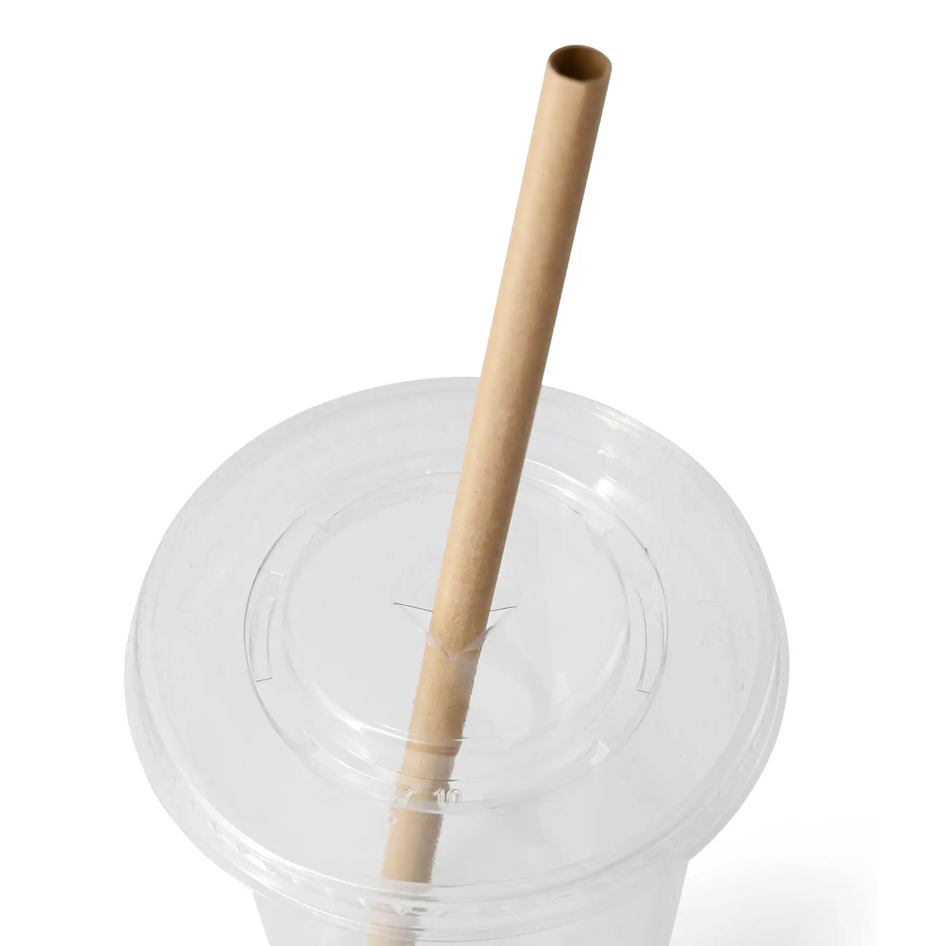 Paille Jumbo en papier 23 cm, Ø 8 mm, brun, roulé verticalement