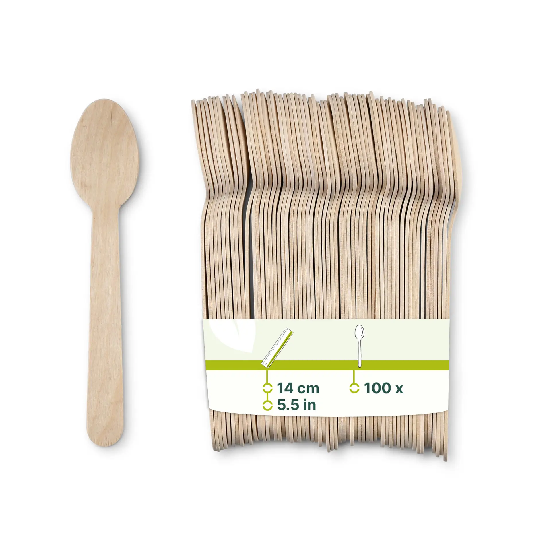 Cuillère à dessert en bois, revêtement bio, 14 cm Cuillère à dessert en bois, revêtement bio, 14 cm