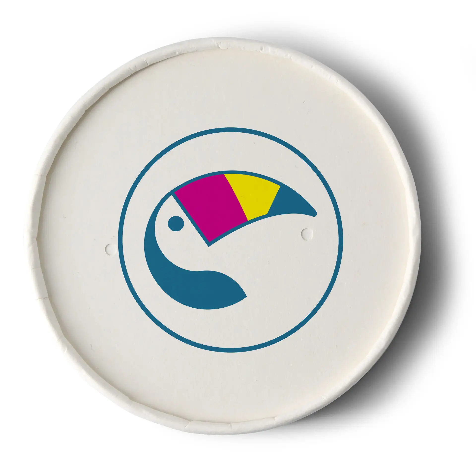 Couvercles à membrane imprimés pour gobelets à soupe, ⌀ 95 mm, blanc, revêtement PE