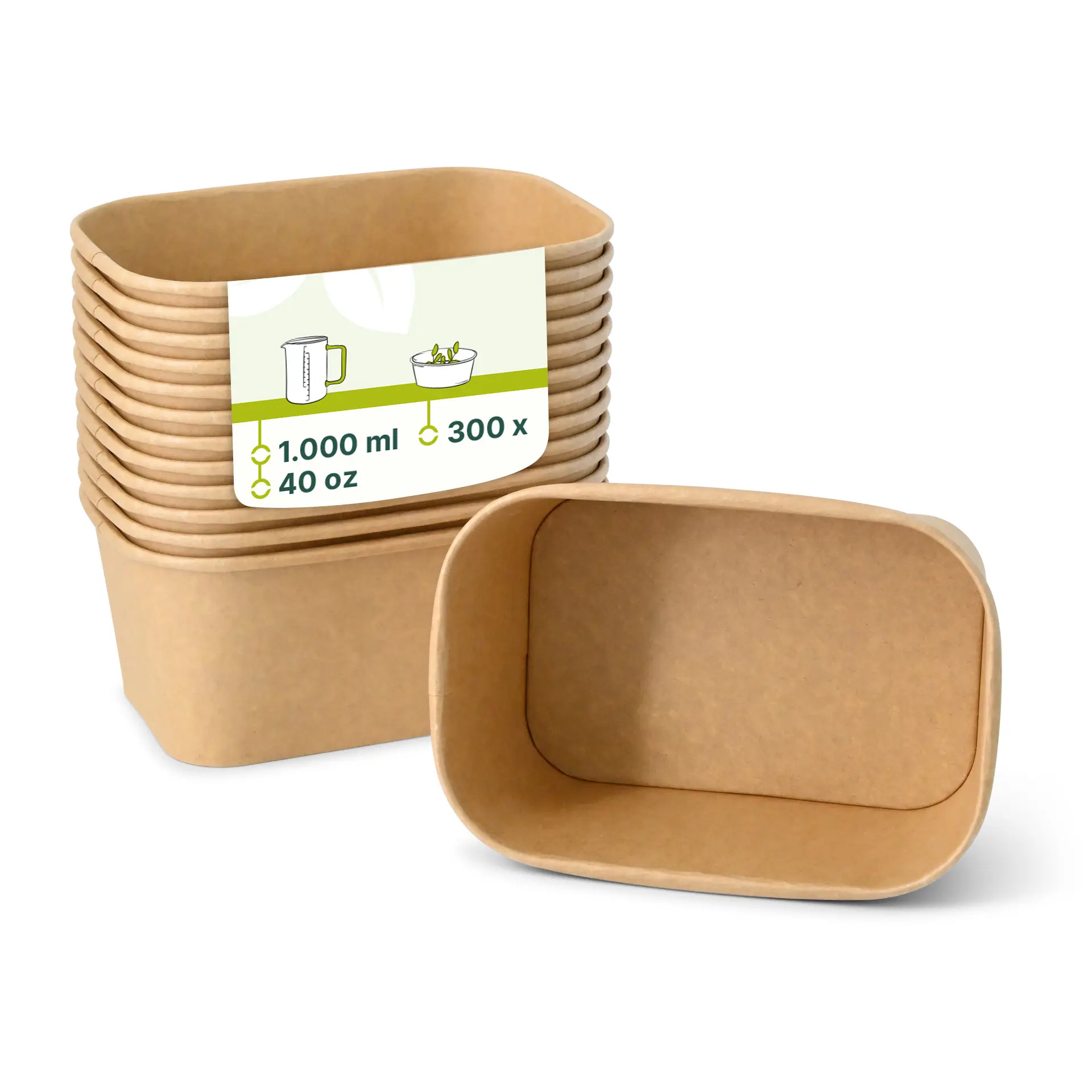 Barquettes en carton 1000 ml, 17,5 x 12,5 x 7,5 cm, marron, rectangulaires Barquettes en carton 1000 ml, 17,5 x 12,5 x 7,5 cm, marron, rectangulaires