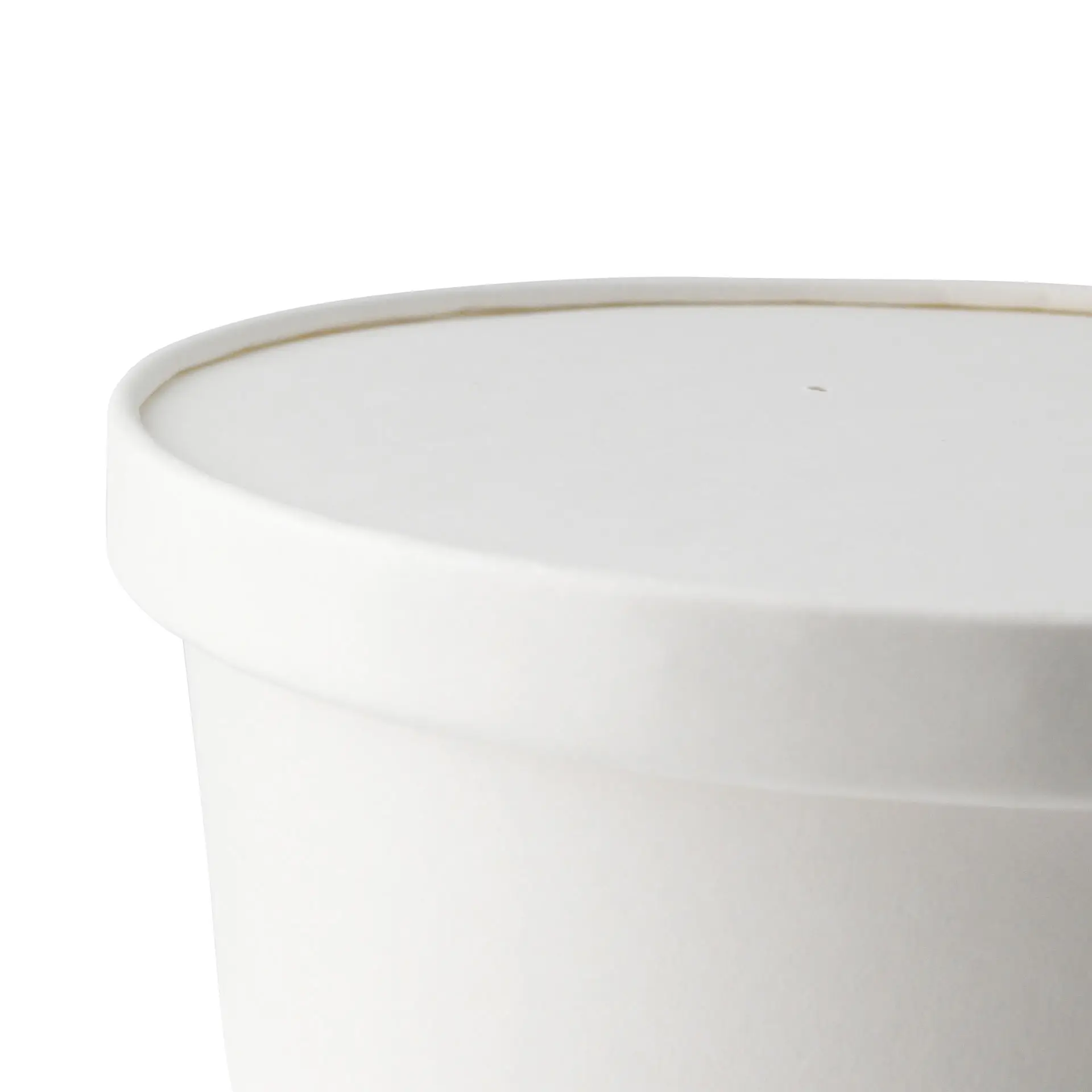 Couvercle en carton avec membrane (revêtu de PE) Ø 185 mm, blanc, rond (pour bol en carton kraft)