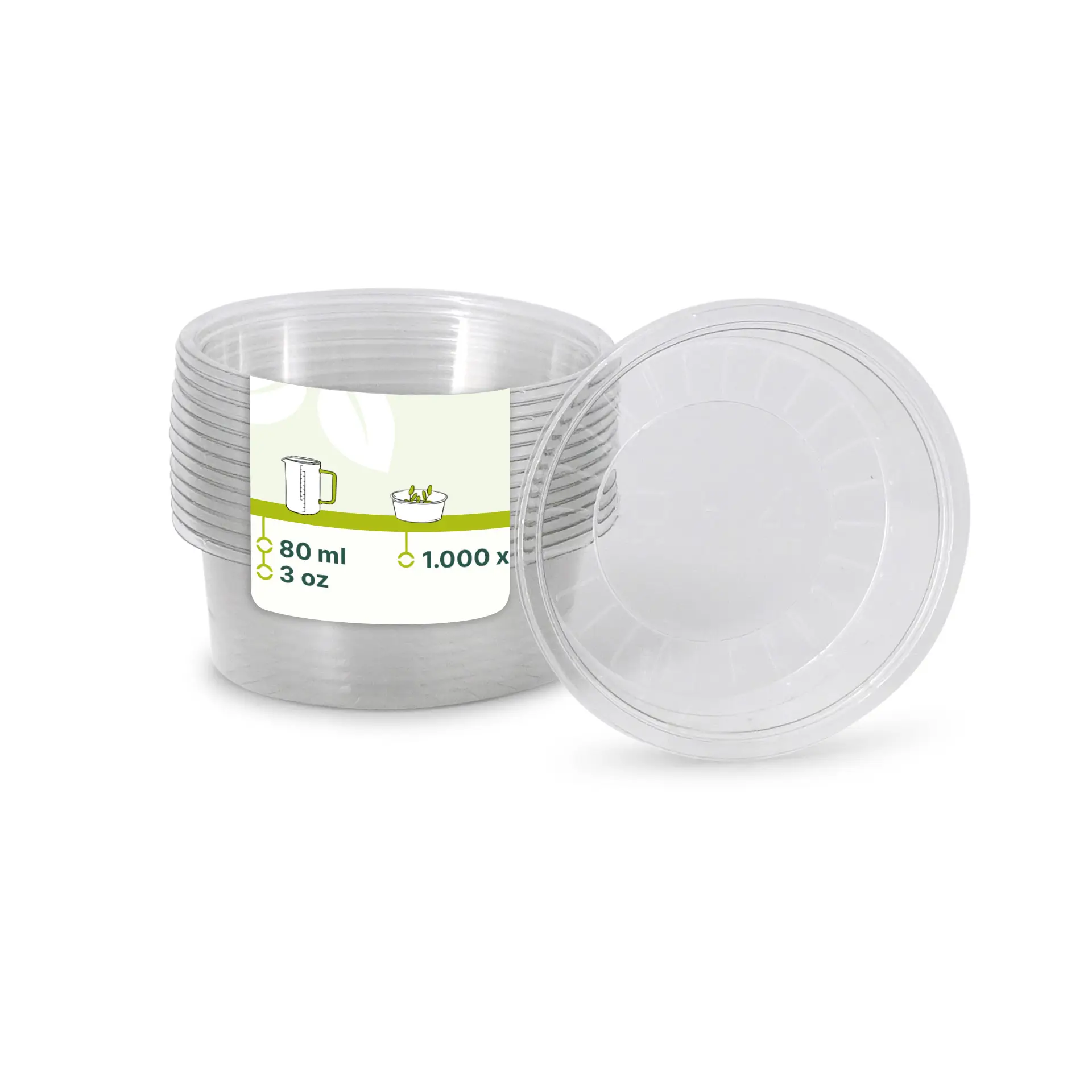 Pot à portions en rPET 80 ml, Ø 75 mm, transparent dfc02507-rpet-portionsbecher-80-ml-75-mm-transparent