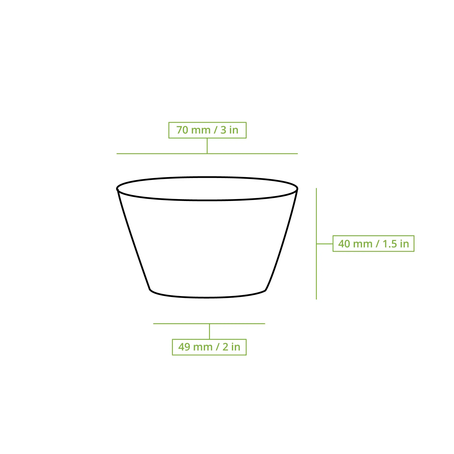 Pot à portions en PLA 80 ml, Ø 70 mm