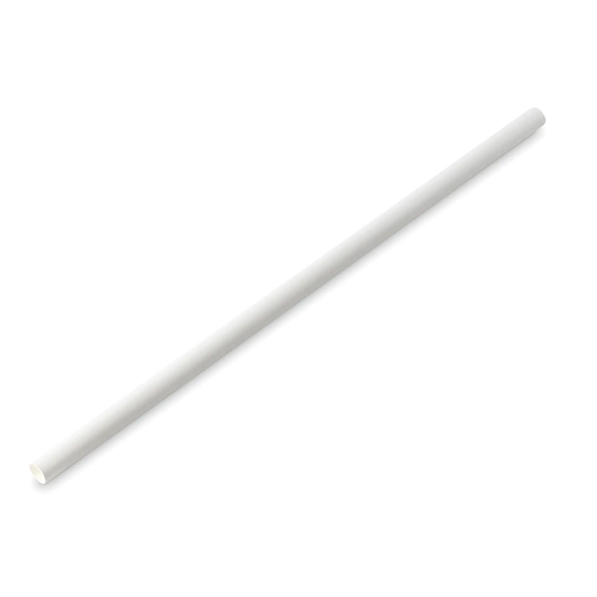 Paille Jumbo en papier 23 cm, Ø 8 mm, blanc, roulé verticalement