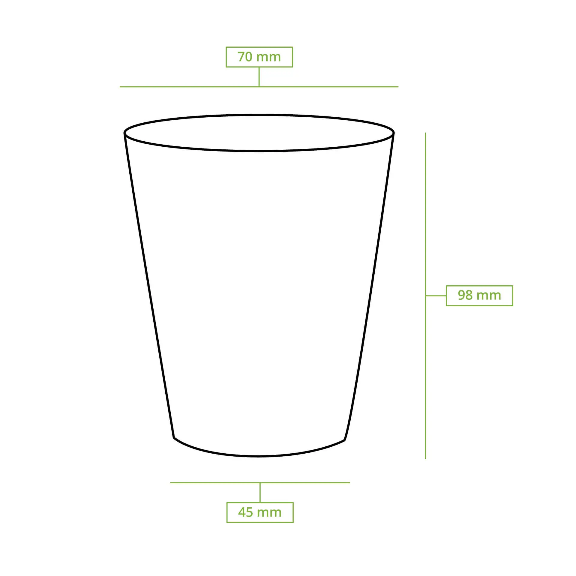 Gobelet pour distributeur "EcoUp©" Icônes, 180 ml / 7,5 oz, Ø 70 mm, simple paroi, blanc, revêtement PLA
