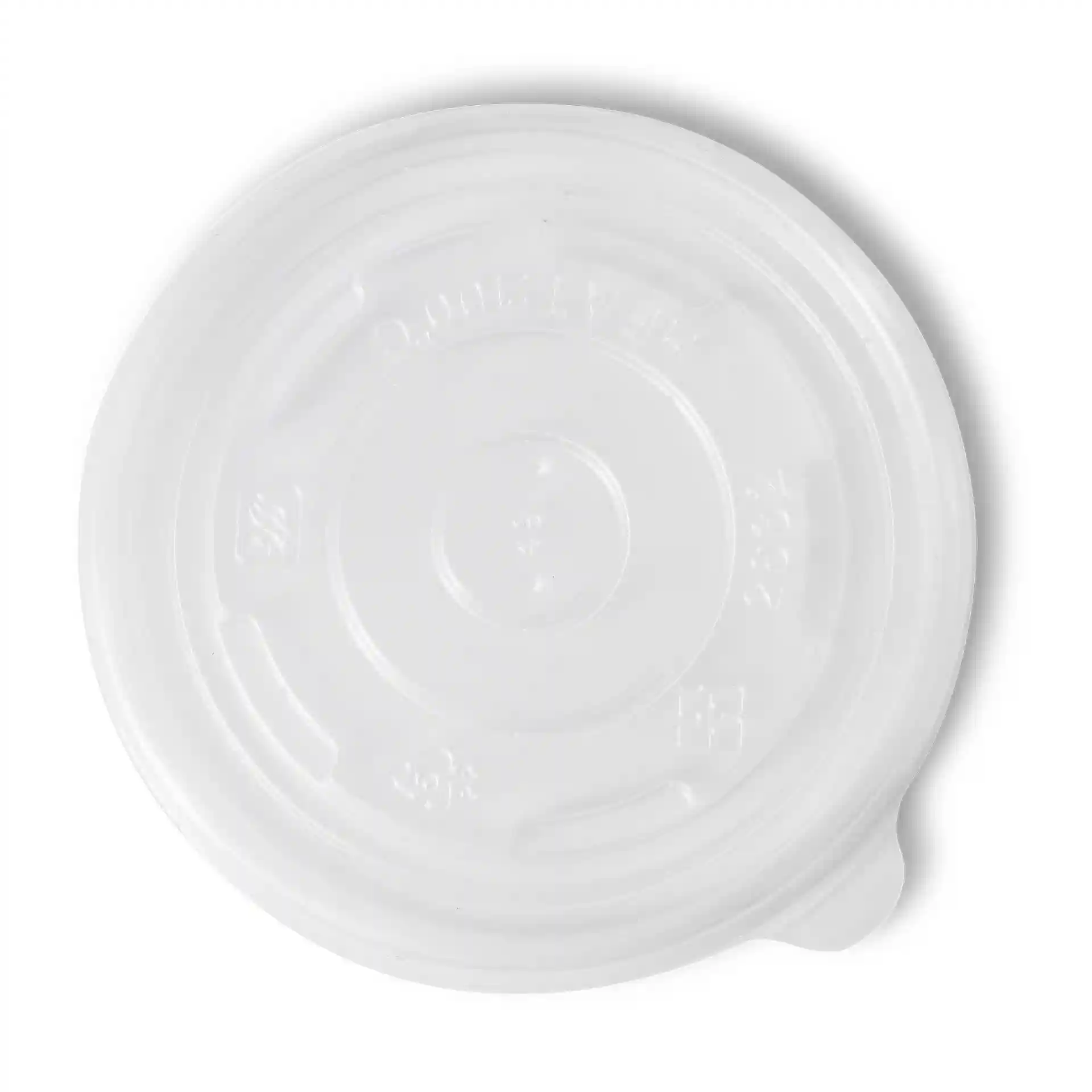 Couvercle rond transparent en polypropylène d'un diamètre de 90 mm, conçu pour des gobelets universels.