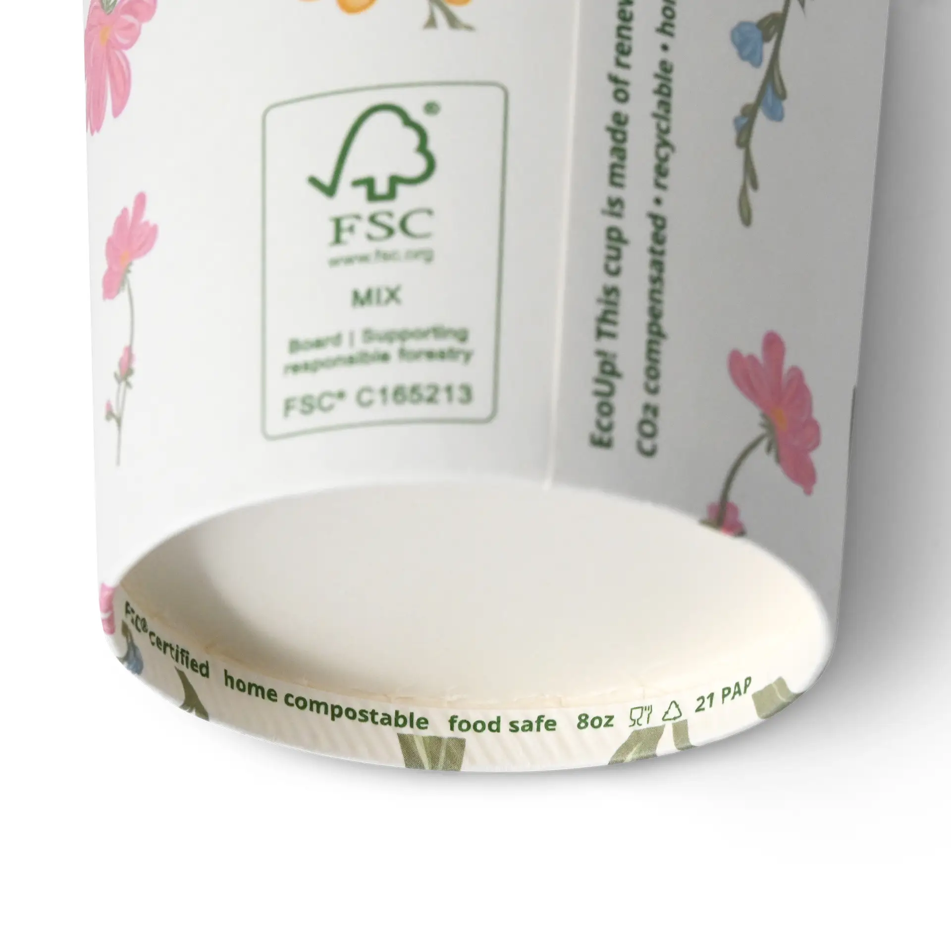 Gobelet en carton imprimé "Printemps" 200 ml / 8 oz, Ø 80 mm, blanc dhd04556-pappbecher-bedruckt-fruehling-200-ml-8-oz-80-mm-weiss-3