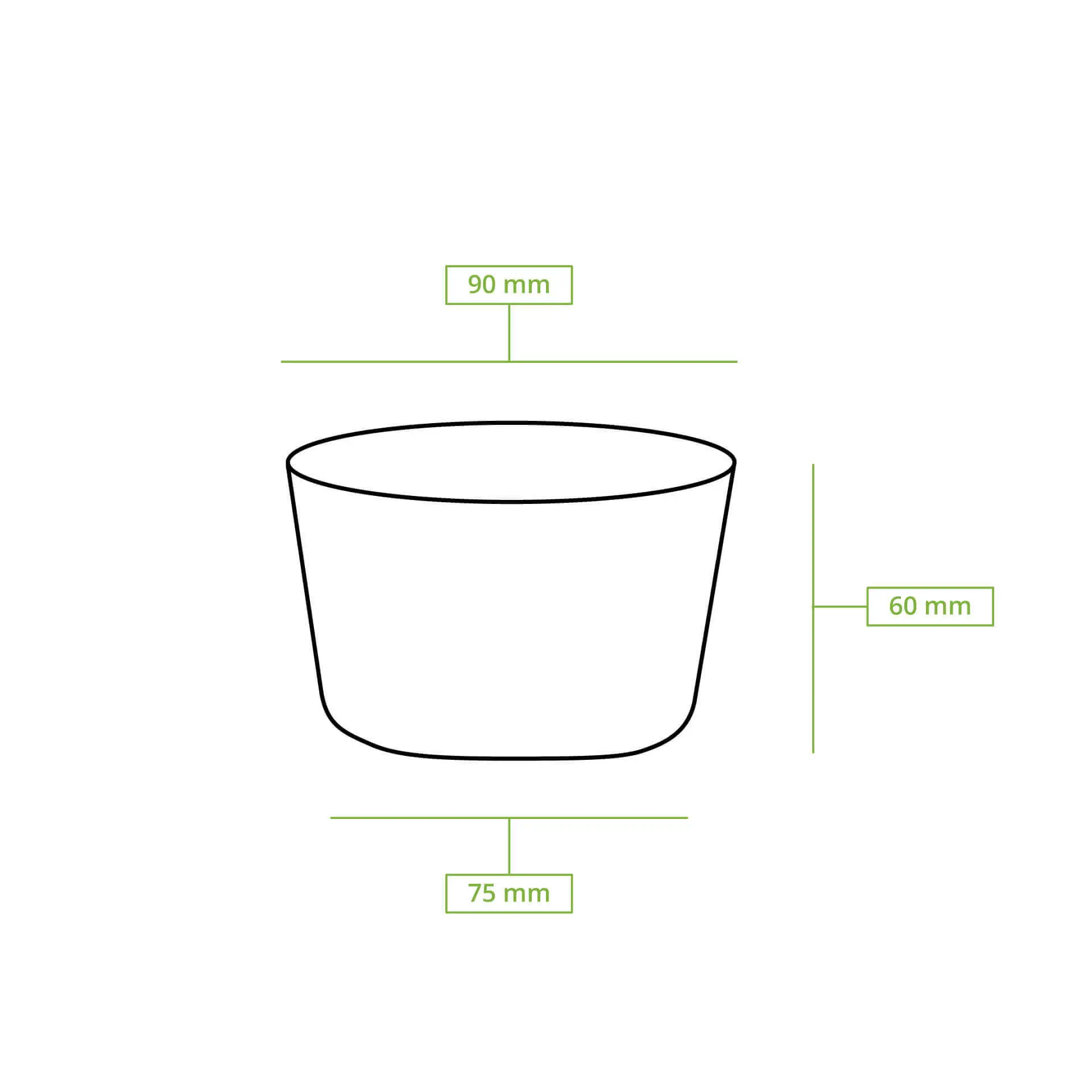Pot premium en carton blanc (revêtement biologique) 200 ml / 8 oz, Ø 90 mm