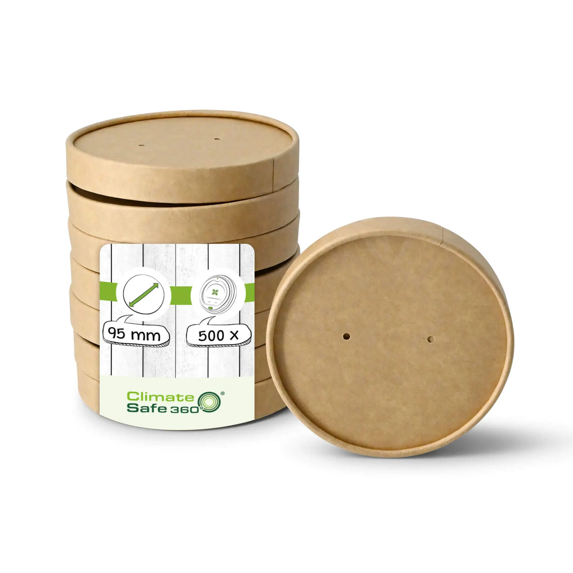 Couvercle membrane en carton (revêtement biologique) Ø 95 mm, brun