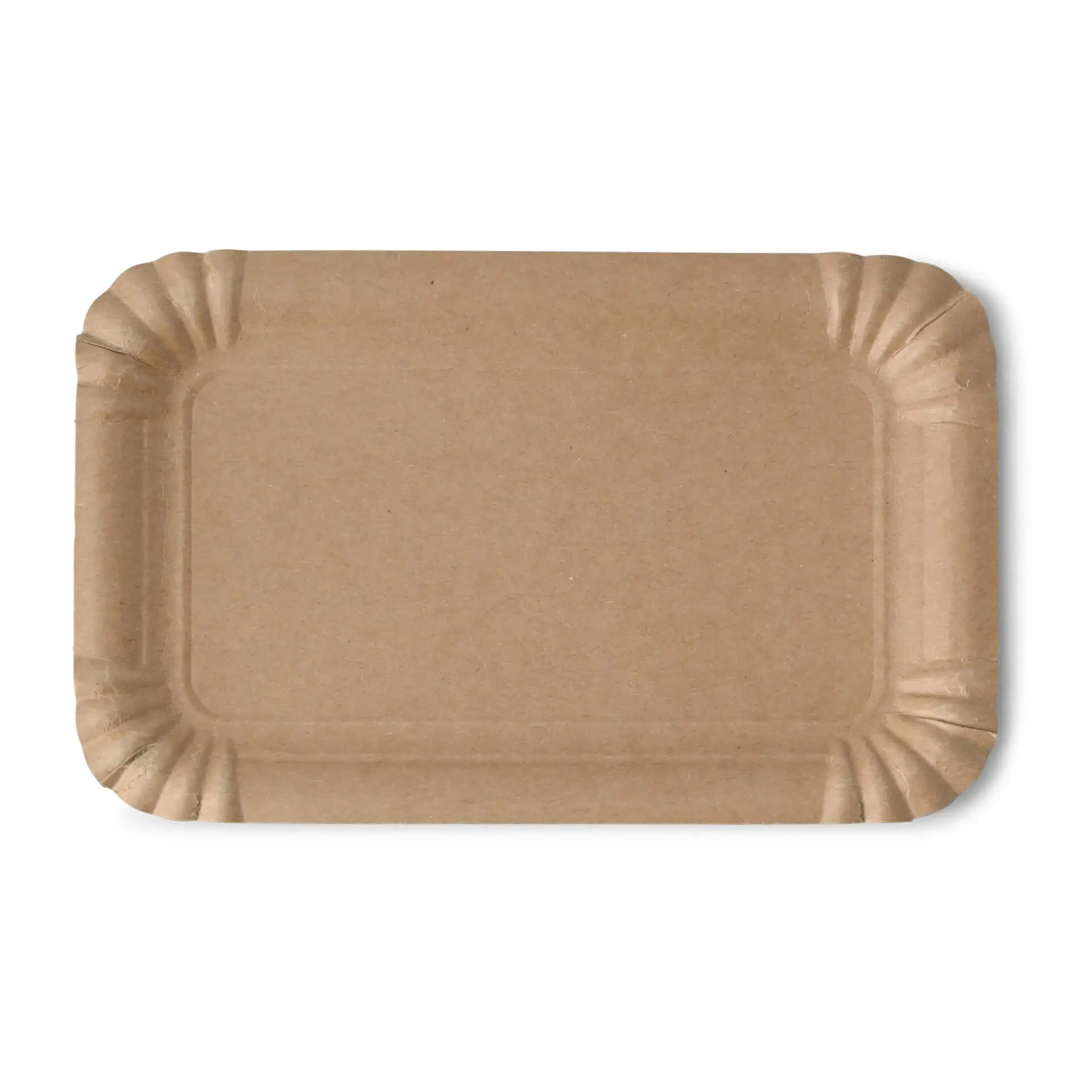 Commerline Lot 250 Assiettes Carton Jetables Rectangulaires 13x20 Cm – Écologiques, Biodégradables, Idéales Fêtes, BBQ, Snacks, Gâteaux