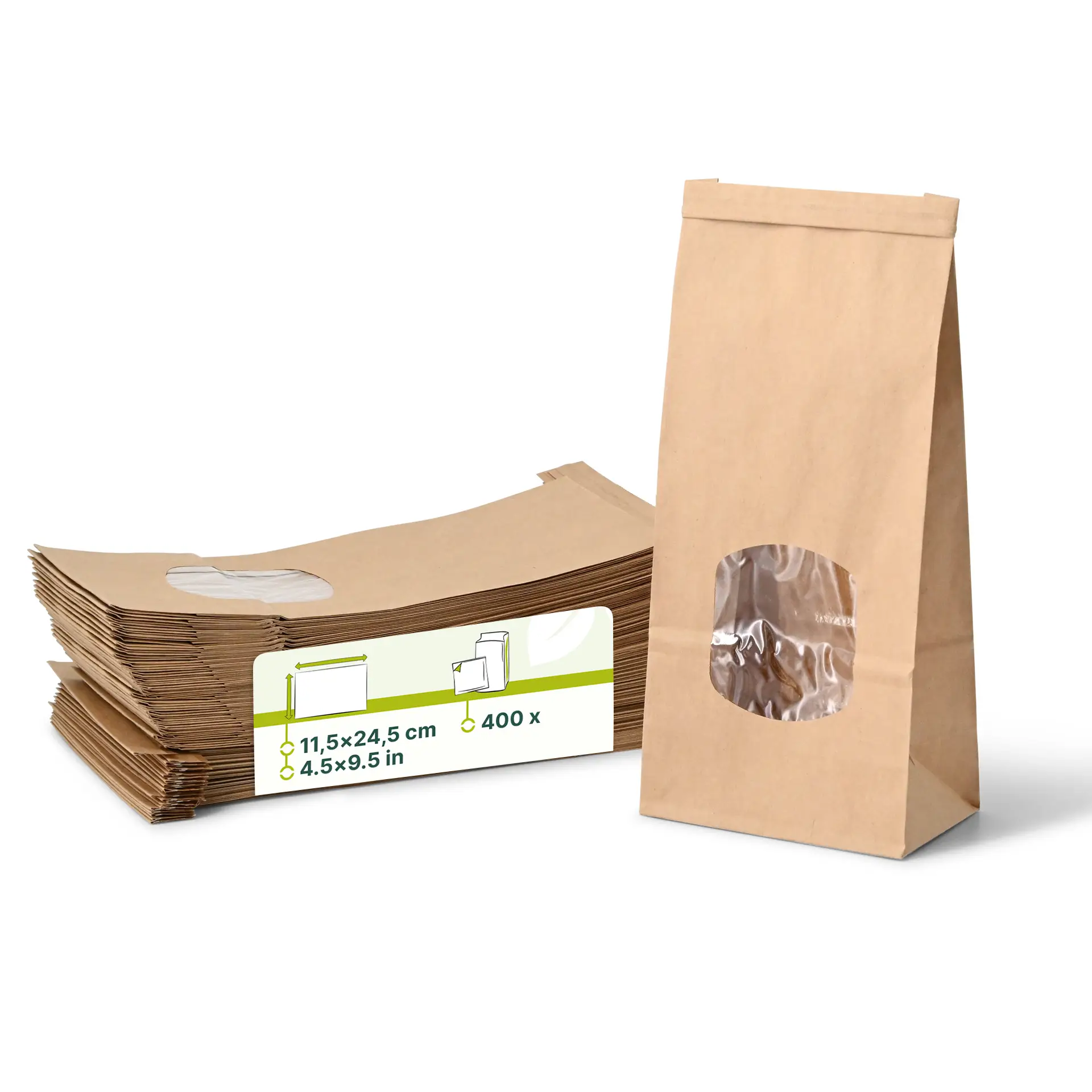 Sac SOS kraft brun M, fenêtre PP et fermeture, 11,5 x 7 x 24,5 cm Sac SOS kraft brun M, fenêtre PP et fermeture, 11,5 x 7 x 24,5 cm