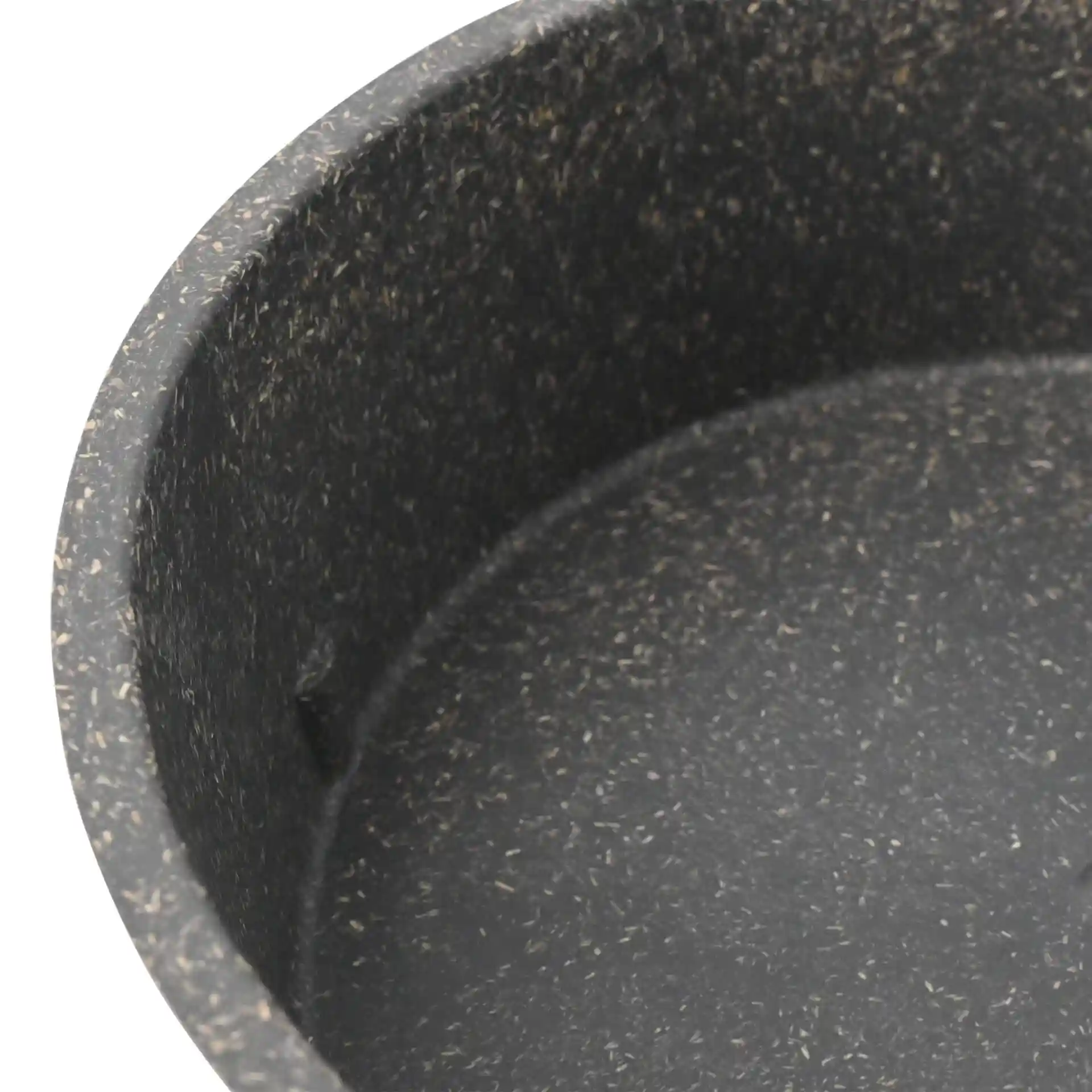 Bol rond gris en matériau bio, d'un diamètre de 185 mm et d'une hauteur de 68 mm.