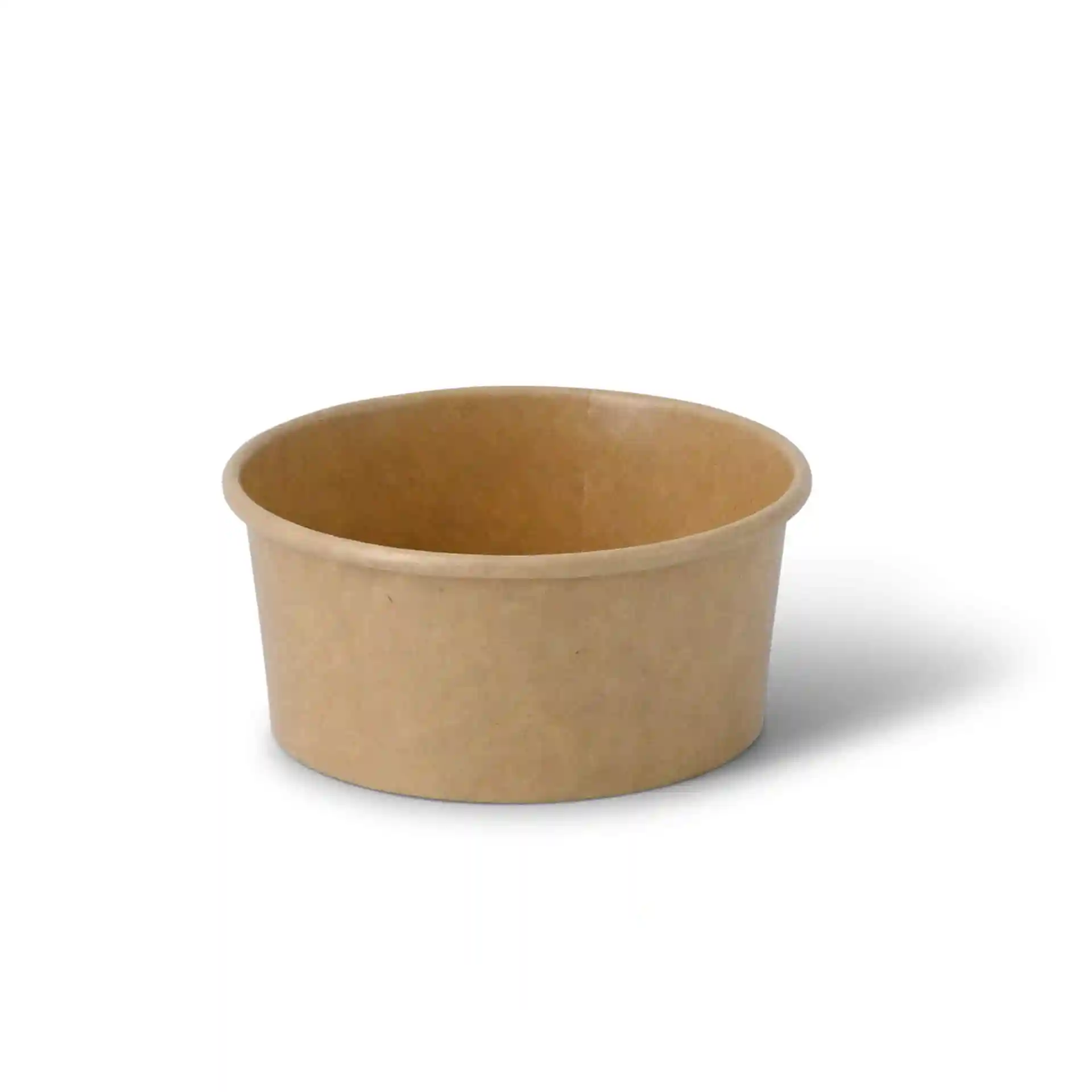 Gobelet en papier brun pour glace, forme ronde, capacité de 4 oz, diamètre de 92 mm, hauteur de 42 mm.