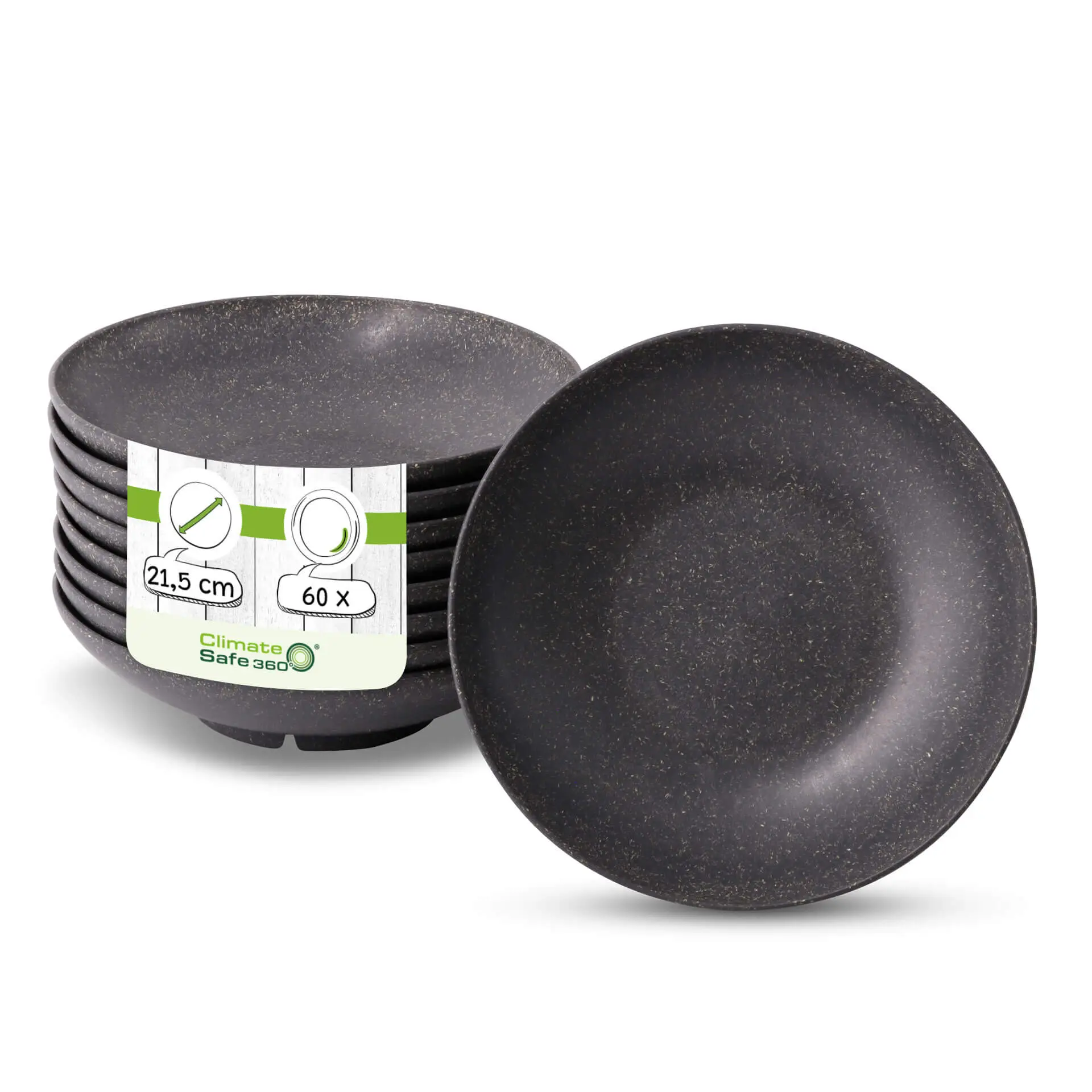 Assiette creuse réutilisable « merways Plate » poivre / gris, Ø 21,5 cm dtw00862-mehrwegteller-merways-plate-215-cm-tief-rund-pfeffer-grau