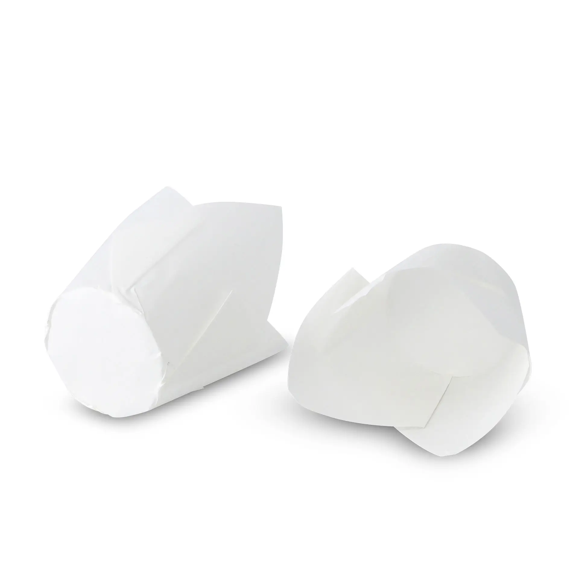 Cups à muffins en papier imperméable; blancs avec un diamètre de 5 cm. Conviennent pour la cuisson et le service de pâtisseries.