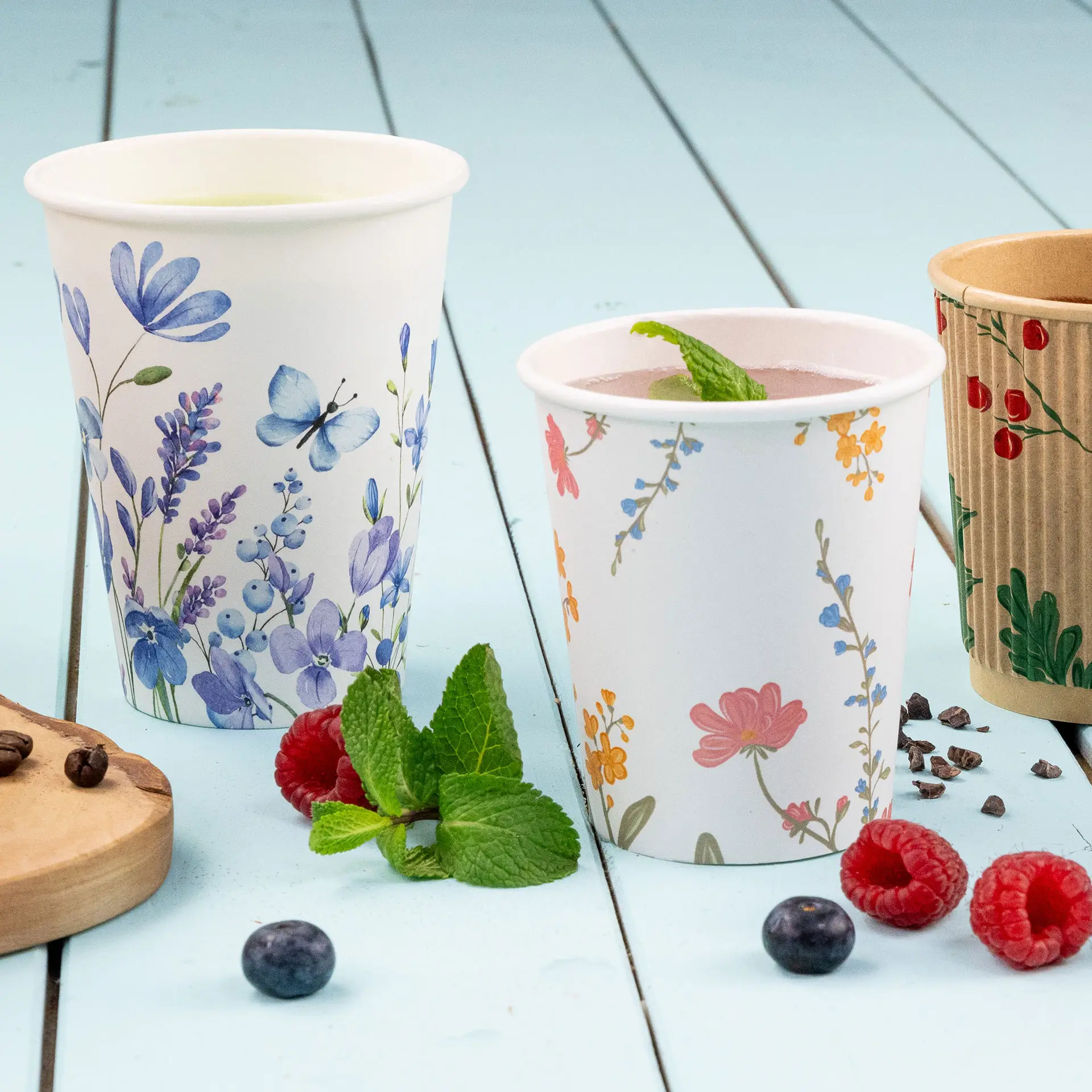 Gobelet en carton imprimé "Printemps" 200 ml / 8 oz, Ø 80 mm, blanc dhd04556-pappbecher-bedruckt-fruehling-200-ml-8-oz-80-mm-weiss-6