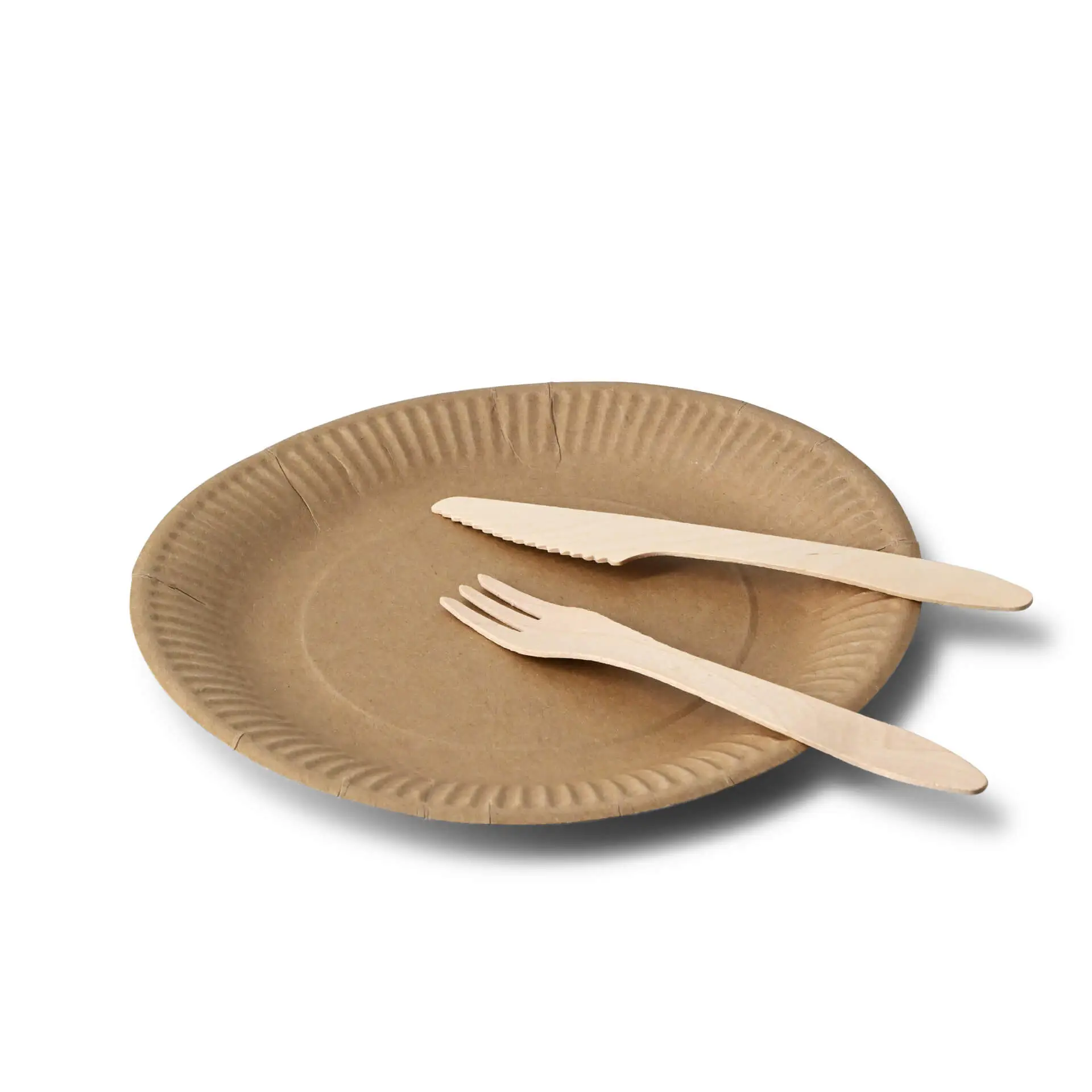 Assiette en carton Ø 23 cm, brun, ronde Assiette en carton Ø 23 cm, brun, ronde