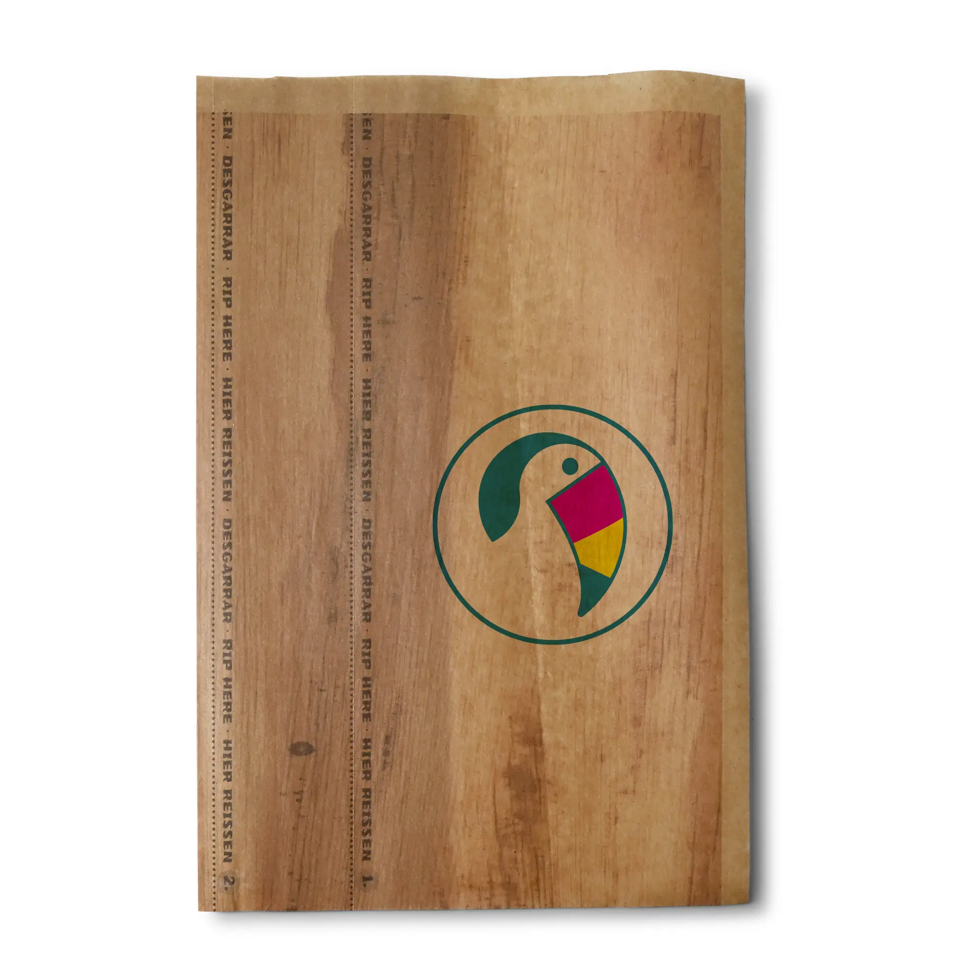 Sacs wrap personnalisés, 19,5 x 30 cm, brun, fermeture adhésive