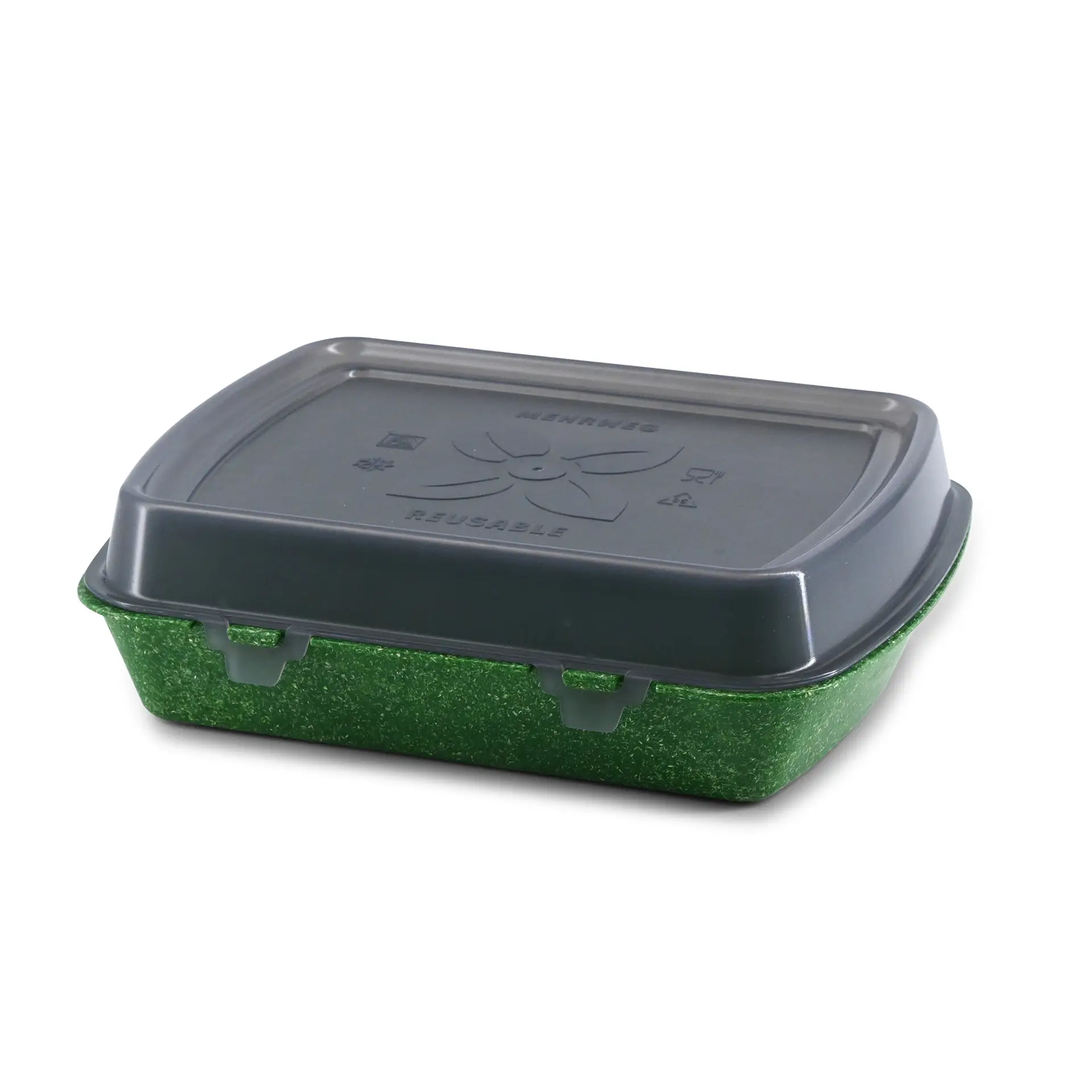 Contenant réutilisable merways Box épinard / vert foncé, 24,5 x 20 x 4,5cm, HP4 dfc008291-mehrweg-menuebehaelter-merways-box-245-x-20-x-45-cm-hp4-spinat-dunkelgruen-5