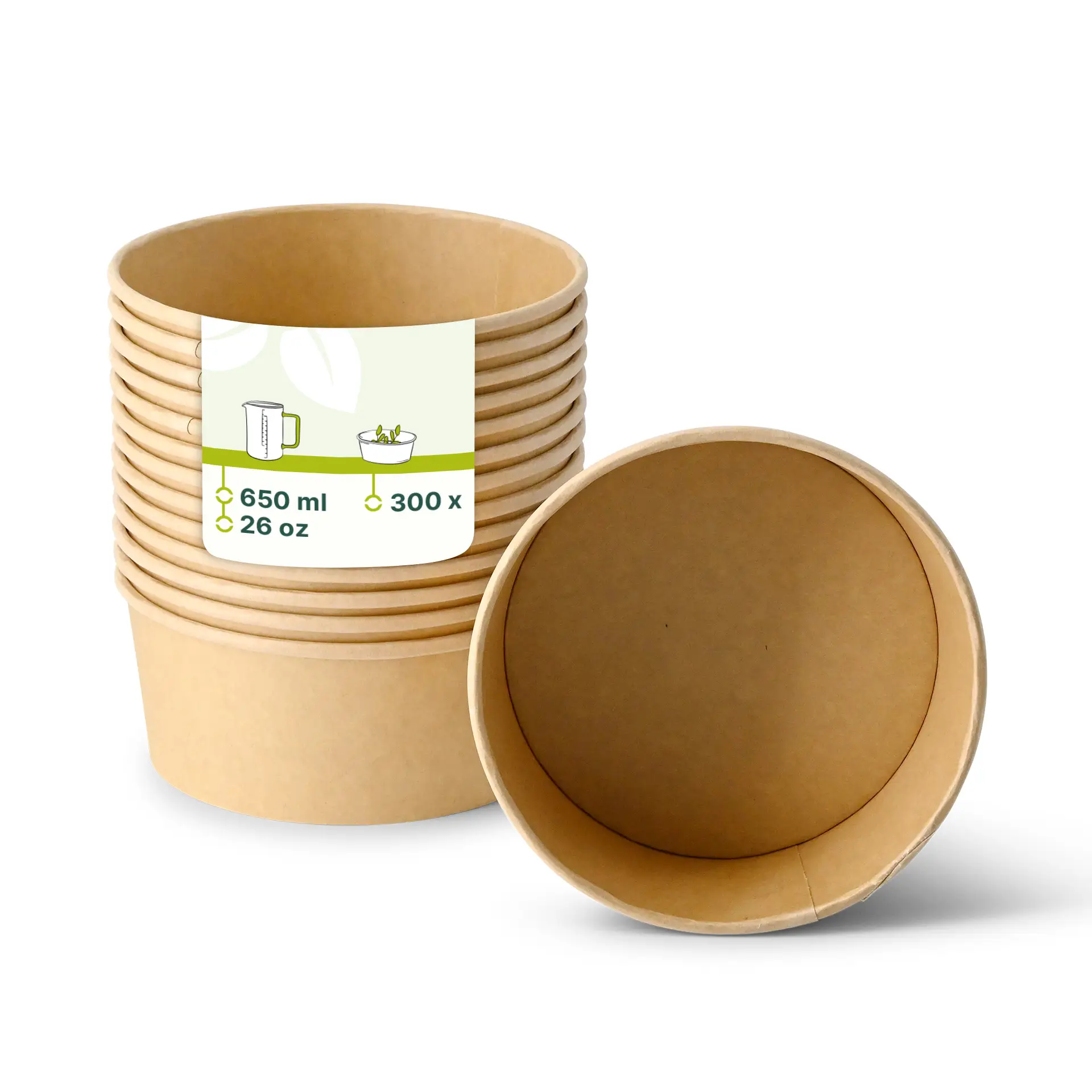 Bol en carton / Bol à salade 650 ml, Ø 185 mm, marron