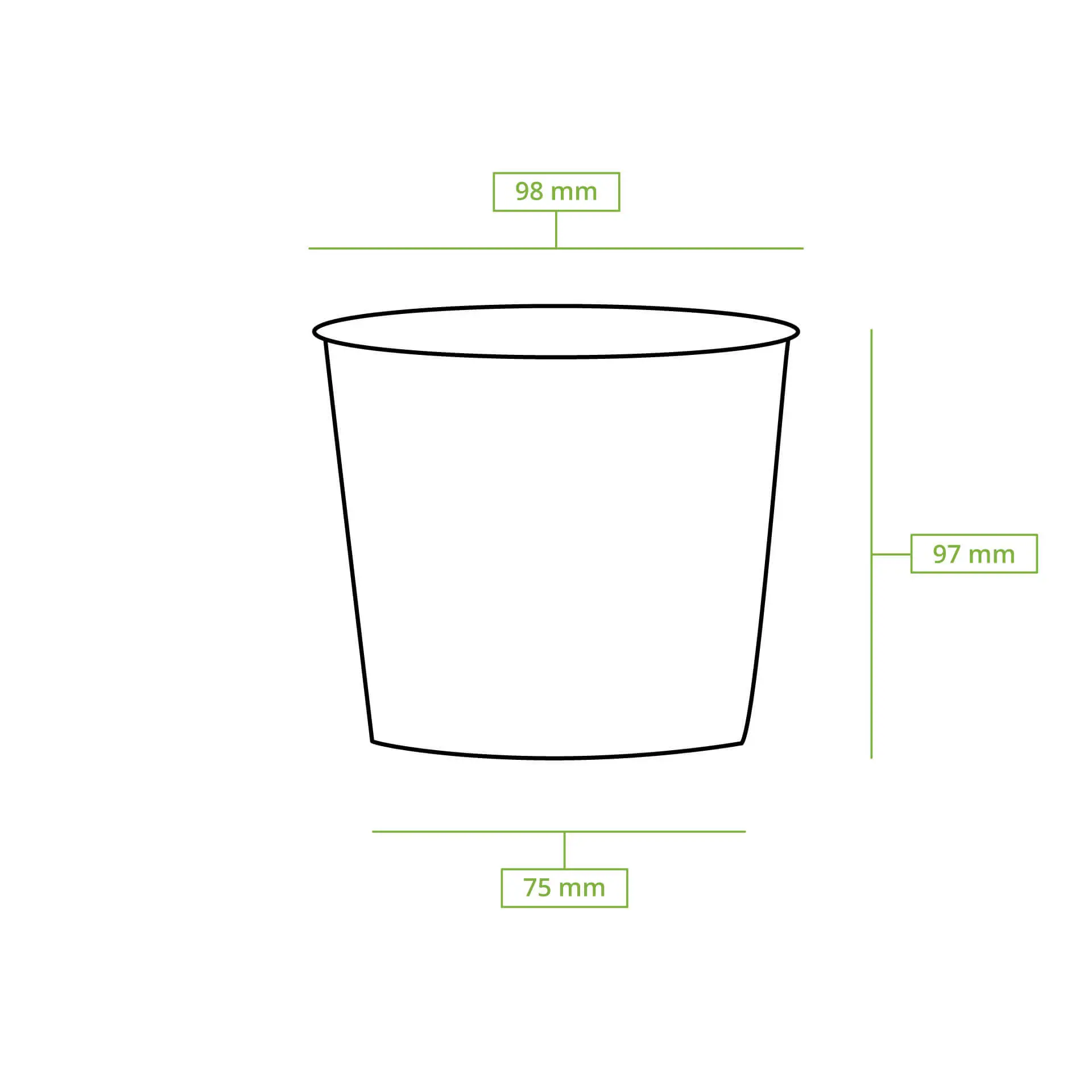 Pot à soupe à emporter en carton (Premium) 400 ml / 16 oz, Ø 95 mm, brun, revêtement biologique