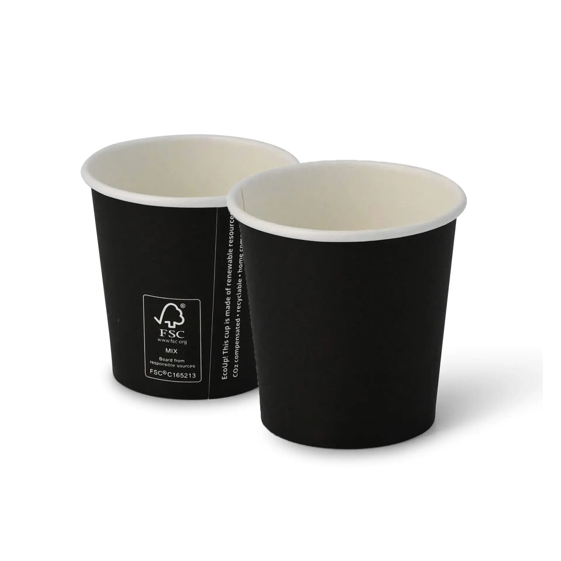 Gobelet en carton noir, 10 cl / 4 oz, Ø 62 mm Gobelet en carton noir, 10 cl / 4 oz, Ø 62 mm
