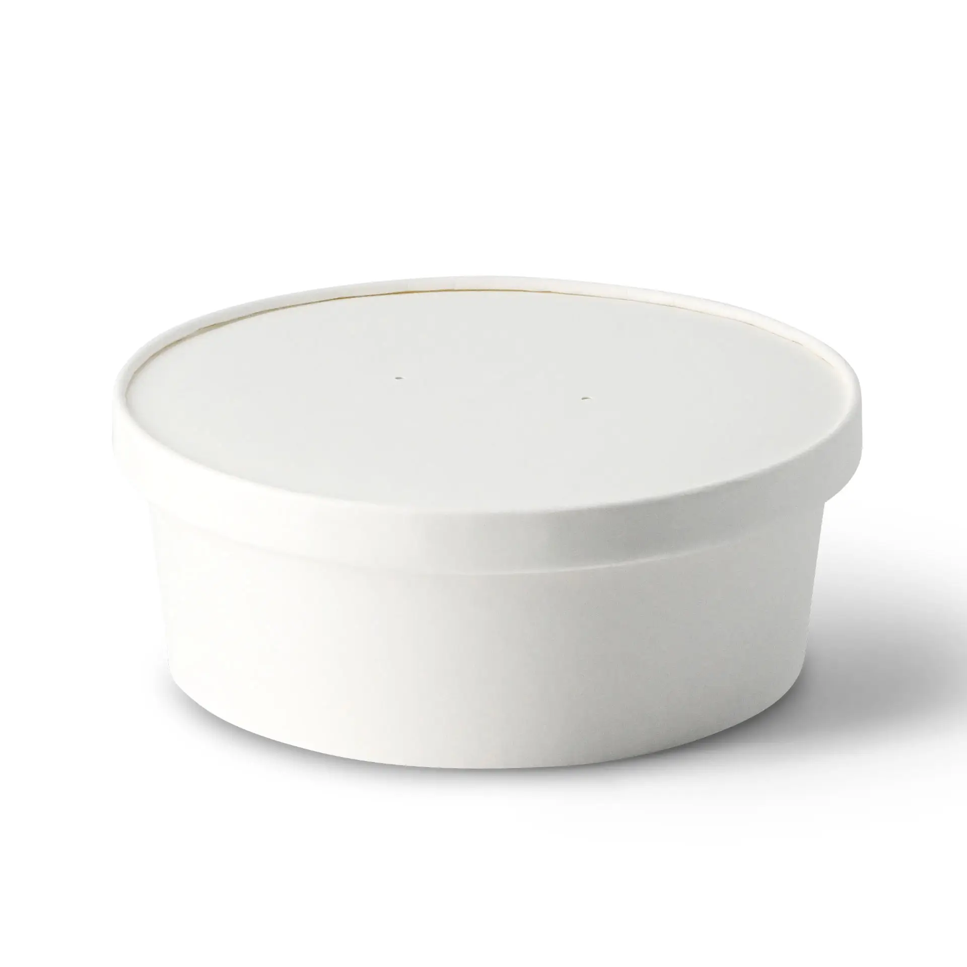 Couvercle en carton avec membrane (revêtu de PE) Ø 185 mm, blanc, rond (pour bol en carton kraft)