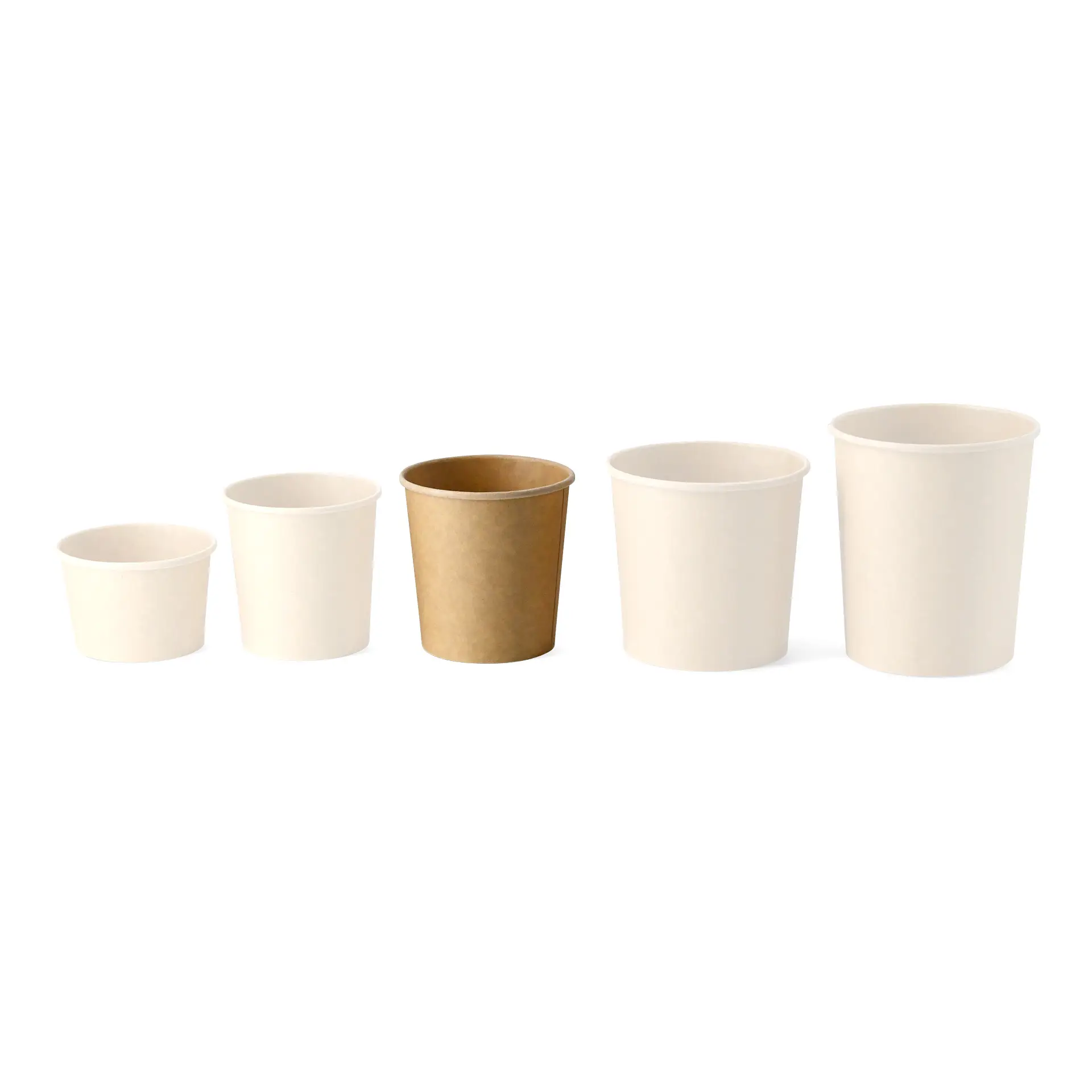 Pot à soupe à emporter en carton (Premium) 400 ml / 16 oz, Ø 95 mm, brun, revêtement biologique