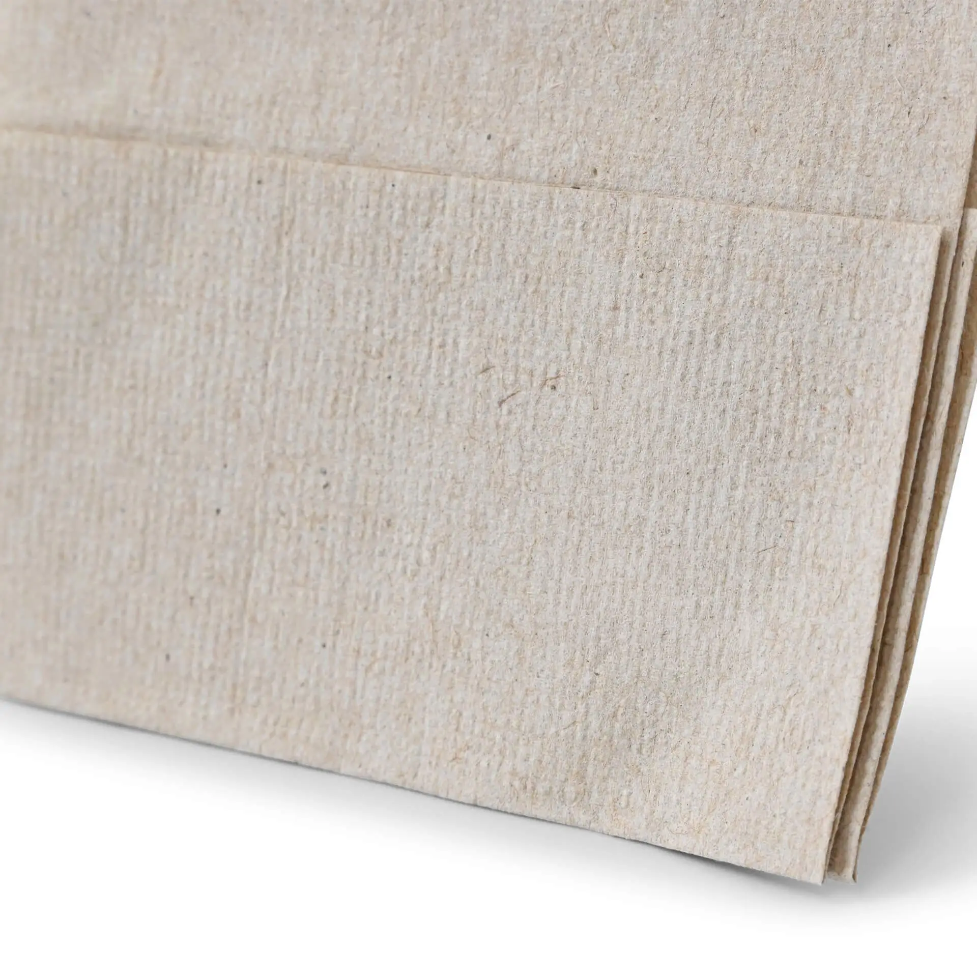 Image de serviettes en papier glacé non blanchies rPaper avec un symbole de recyclage noir et un texte indiquant 100 % de matériau recyclé.