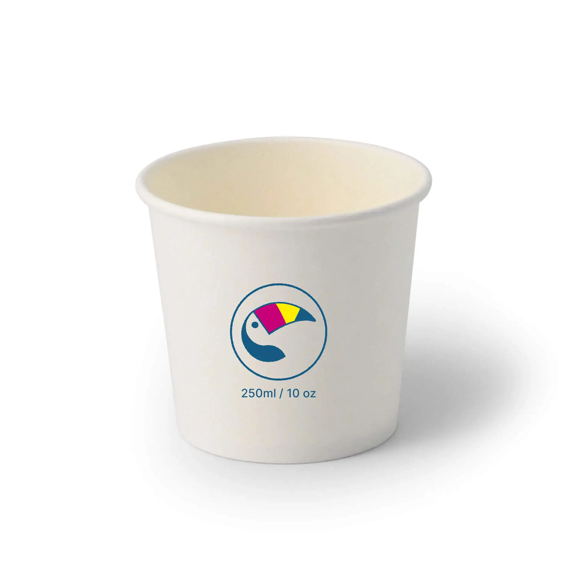 Gobelets à glace personnalisables (optionnel avec couvercle), 250 ml / 10 oz, blanc, revêtement PE