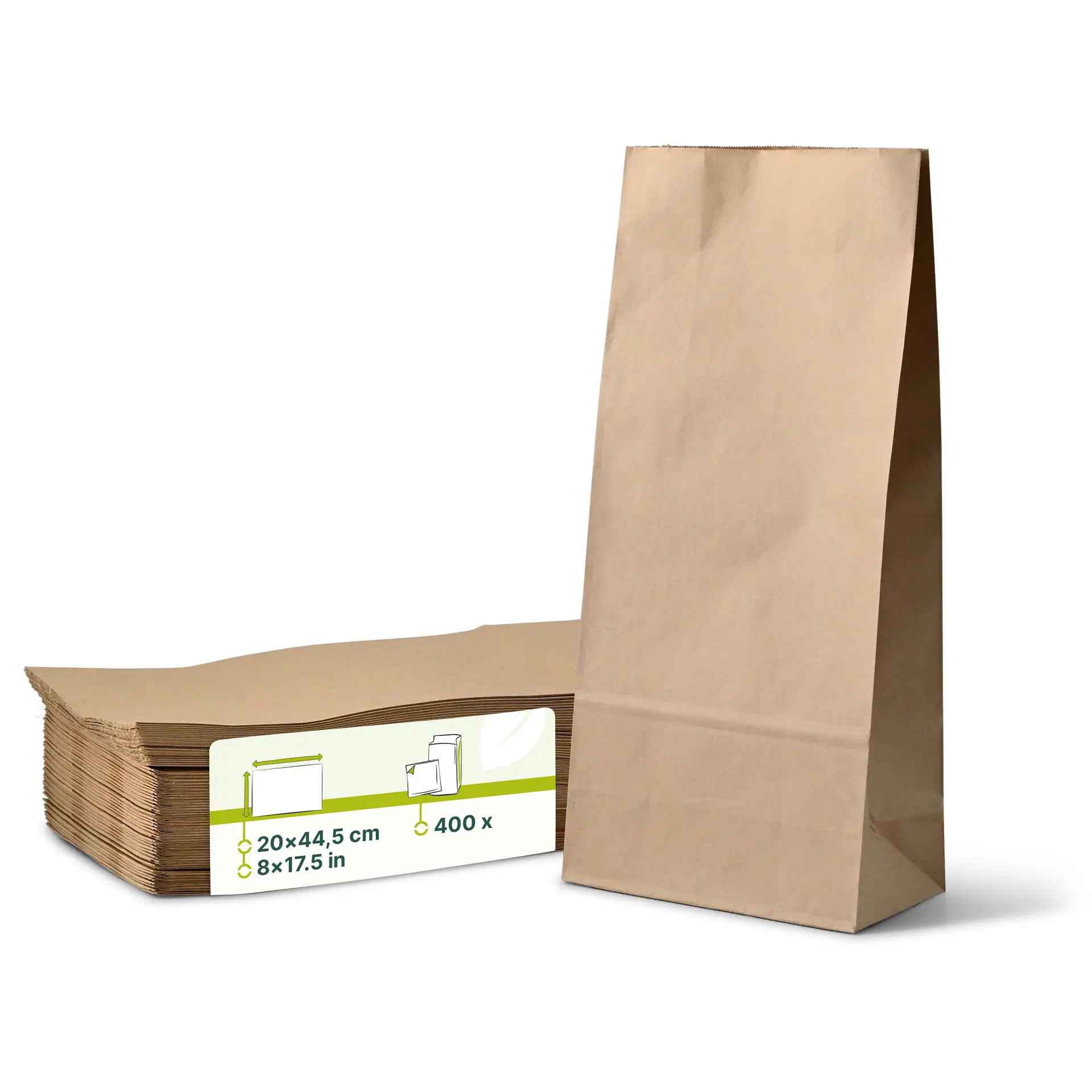 Sac SOS kraft brun XL doublé de PP, 20 x 11 x 44,5 cm Sac SOS kraft brun XL doublé de PP, 20 x 11 x 44,5 cm