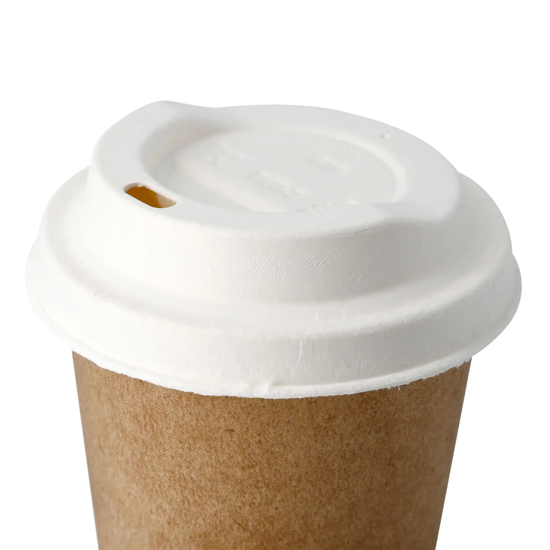 Couvercle en carton Ø 80 mm, blanc, avec ouverture pour boire Couvercle en carton Ø 80 mm, blanc, avec ouverture pour boire