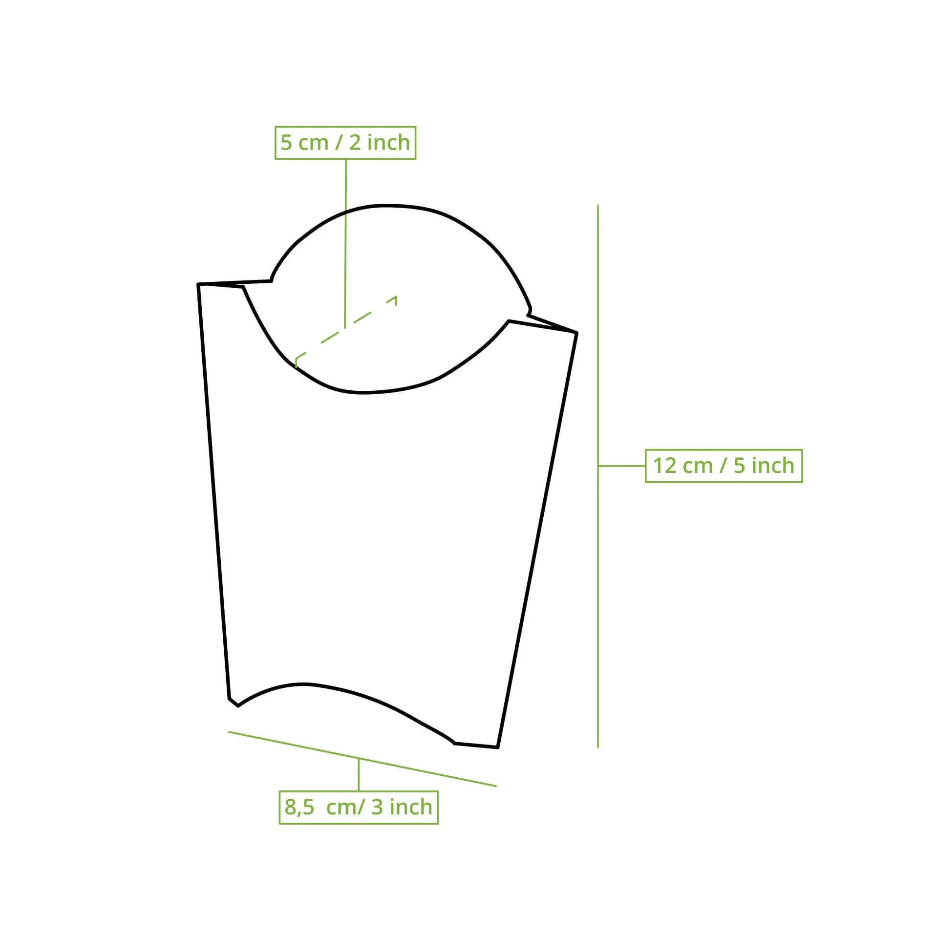 Barquette carton pour frites 8,5 x 5 x 12 cm, marron Barquette carton pour frites 8,5 x 5 x 12 cm, marron