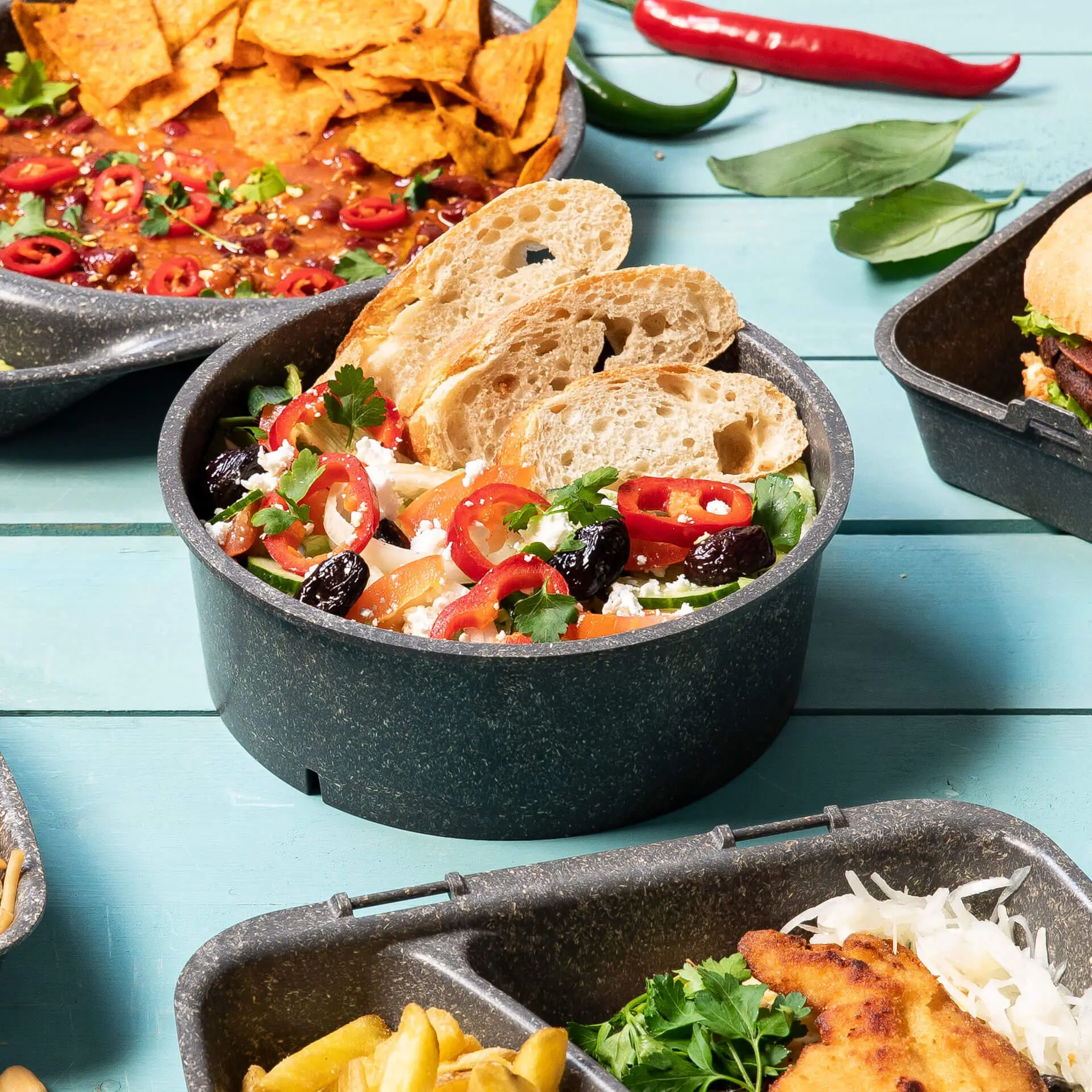 Bol réutilisable « merways Bowl » poivre / gris 1000 ml, Ø 185 mm dfc008071-mehrweg-schalen-merways-bowl-1000-ml-185-mm-pfeffer-grau-7