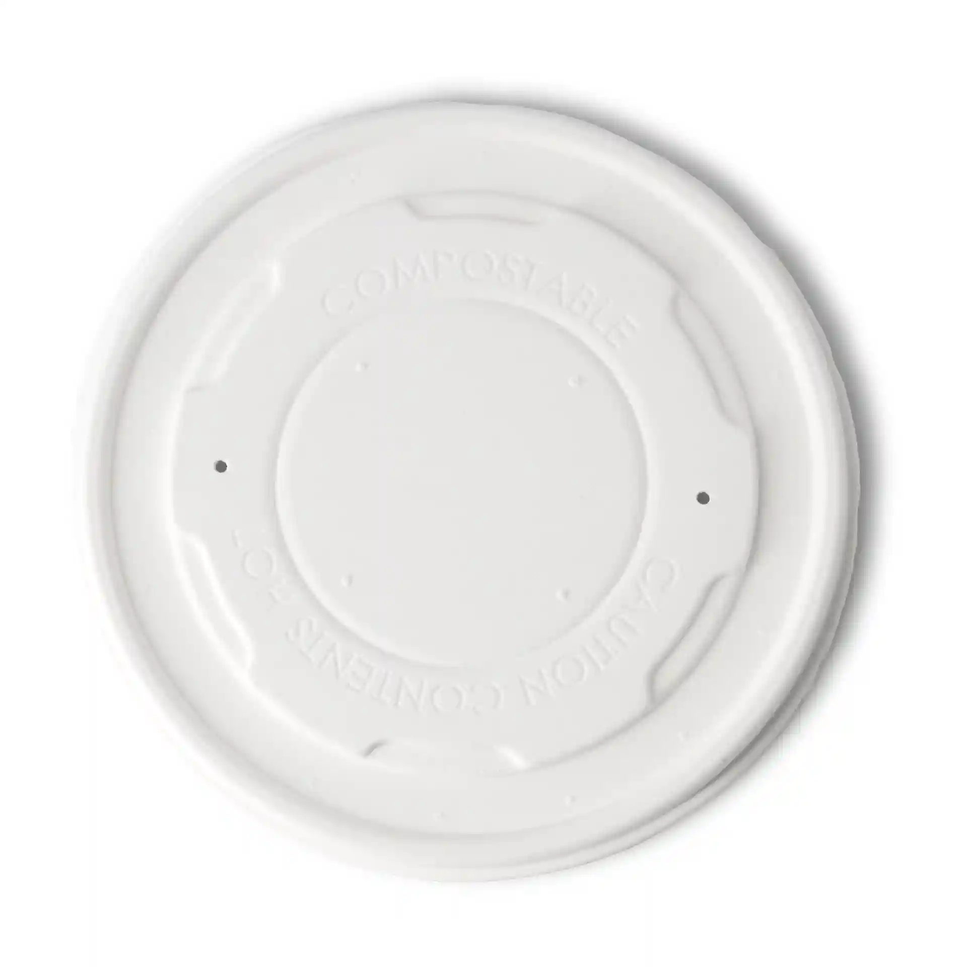 Couvercle en carton plat blanc d'un diamètre de 115 mm, avec une surface lisse et sans revêtement.