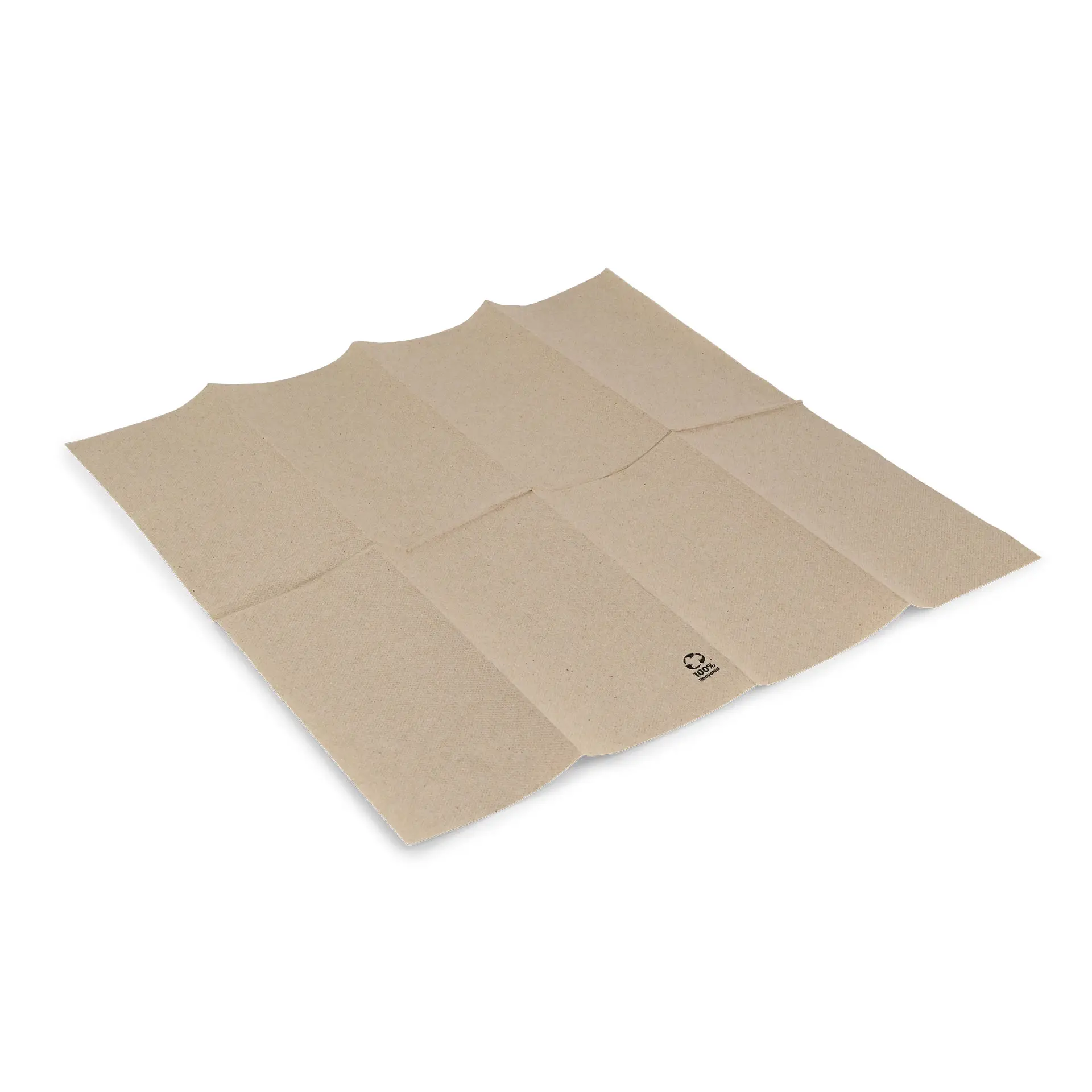Serviette en papier recyclé écru, 2 couches, 1/8 pliage, 40x40 cm Serviette en papier recyclé écru, 2 couches, 1/8 pliage, 40x40 cm