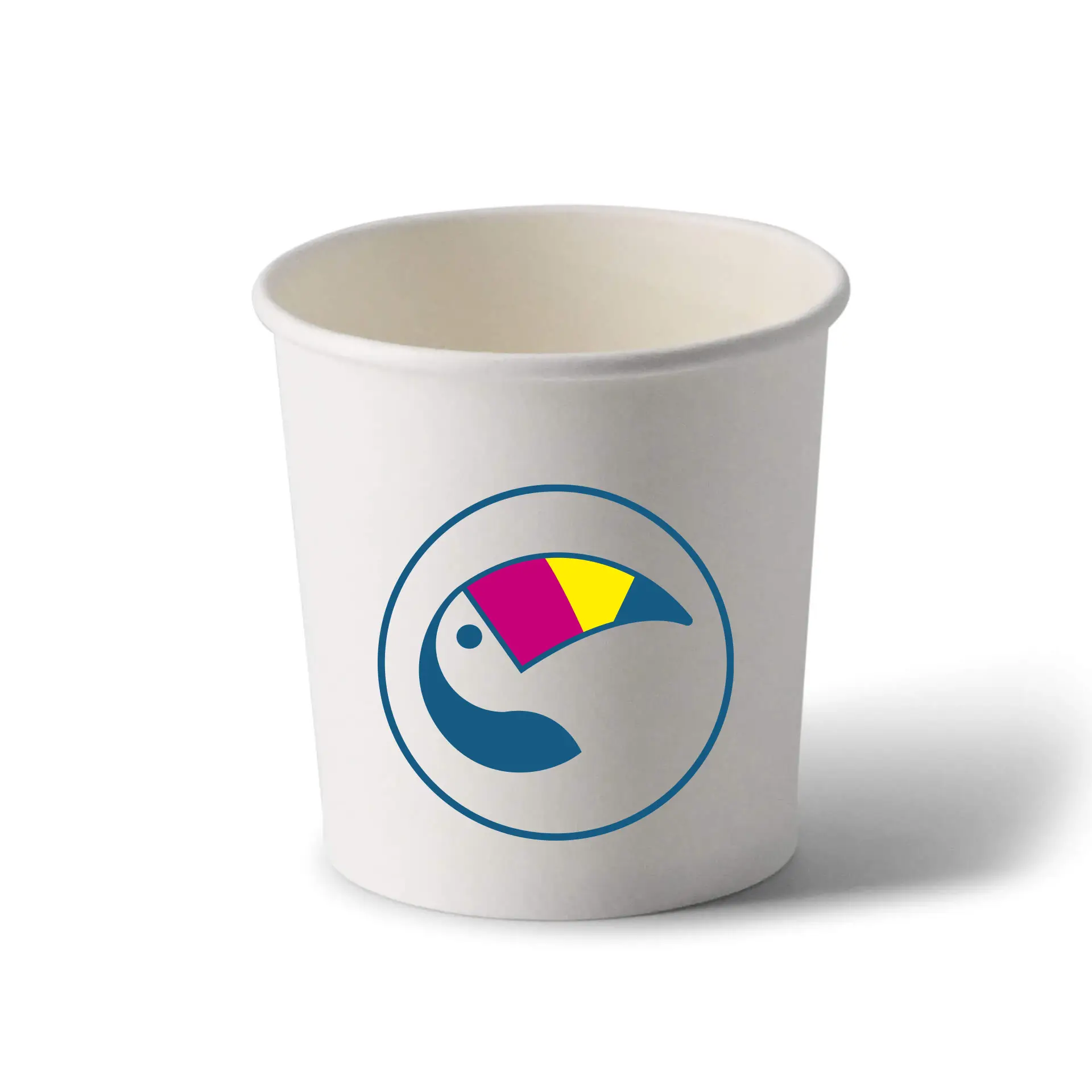 Gobelet à soupe à emporter imprimé, blanc, 300 ml, Ø 90 mm, revêtement PLA